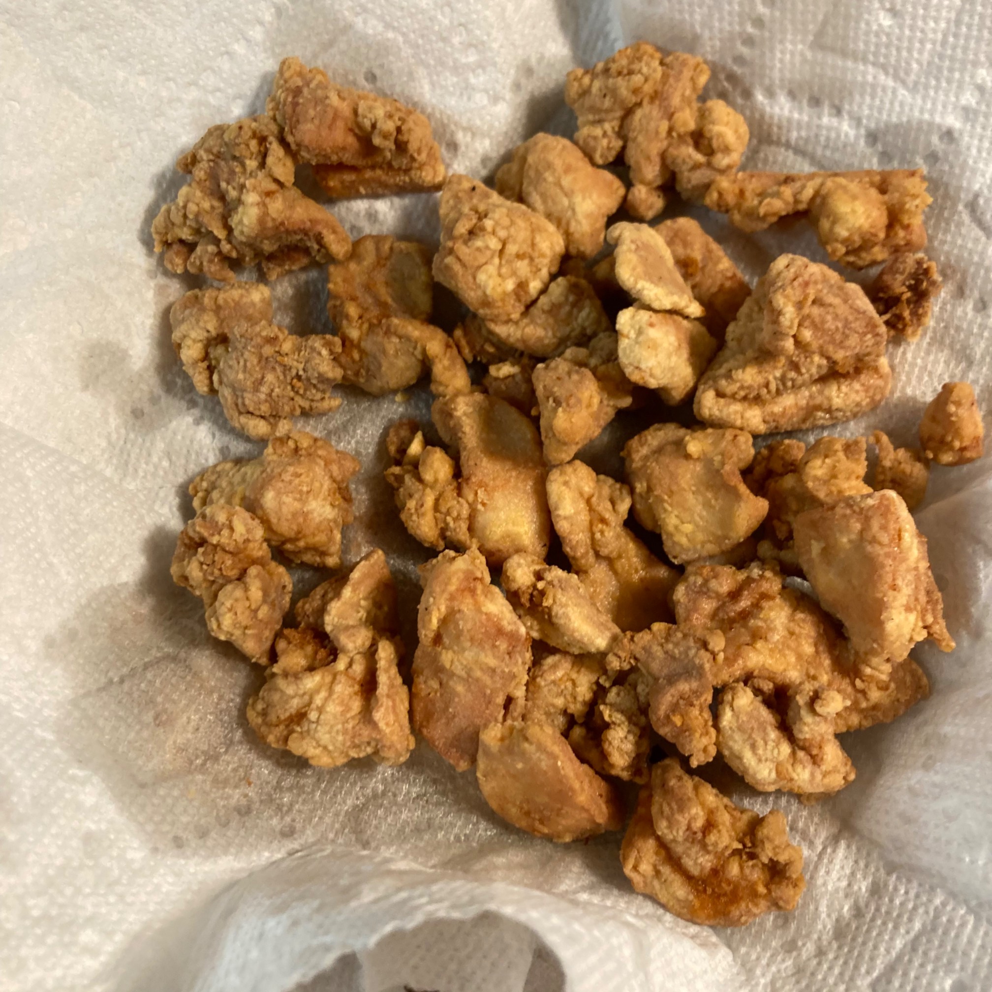 They’re pretty good like this. We could just stop and have nice fried chicken.