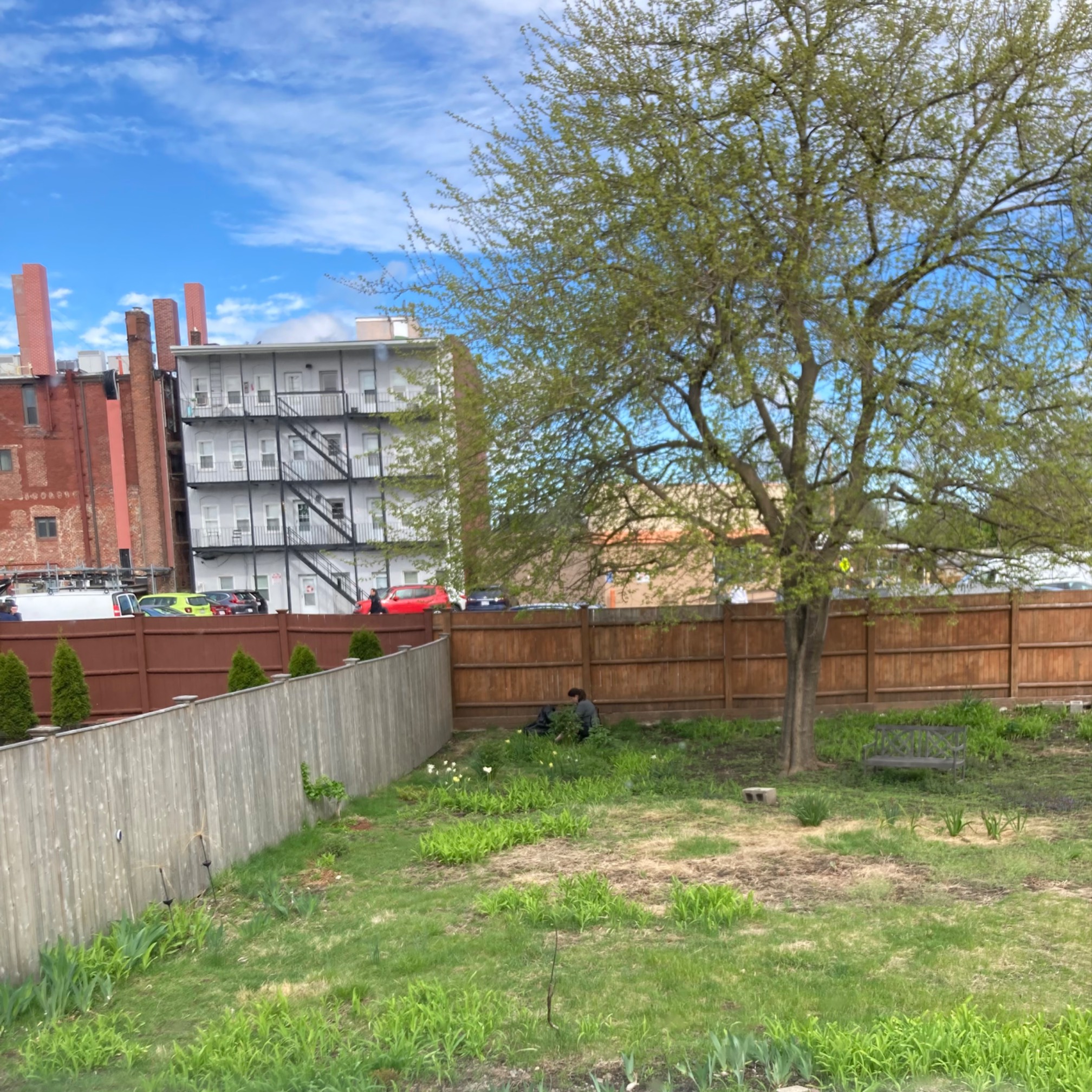 Backyard with apartments