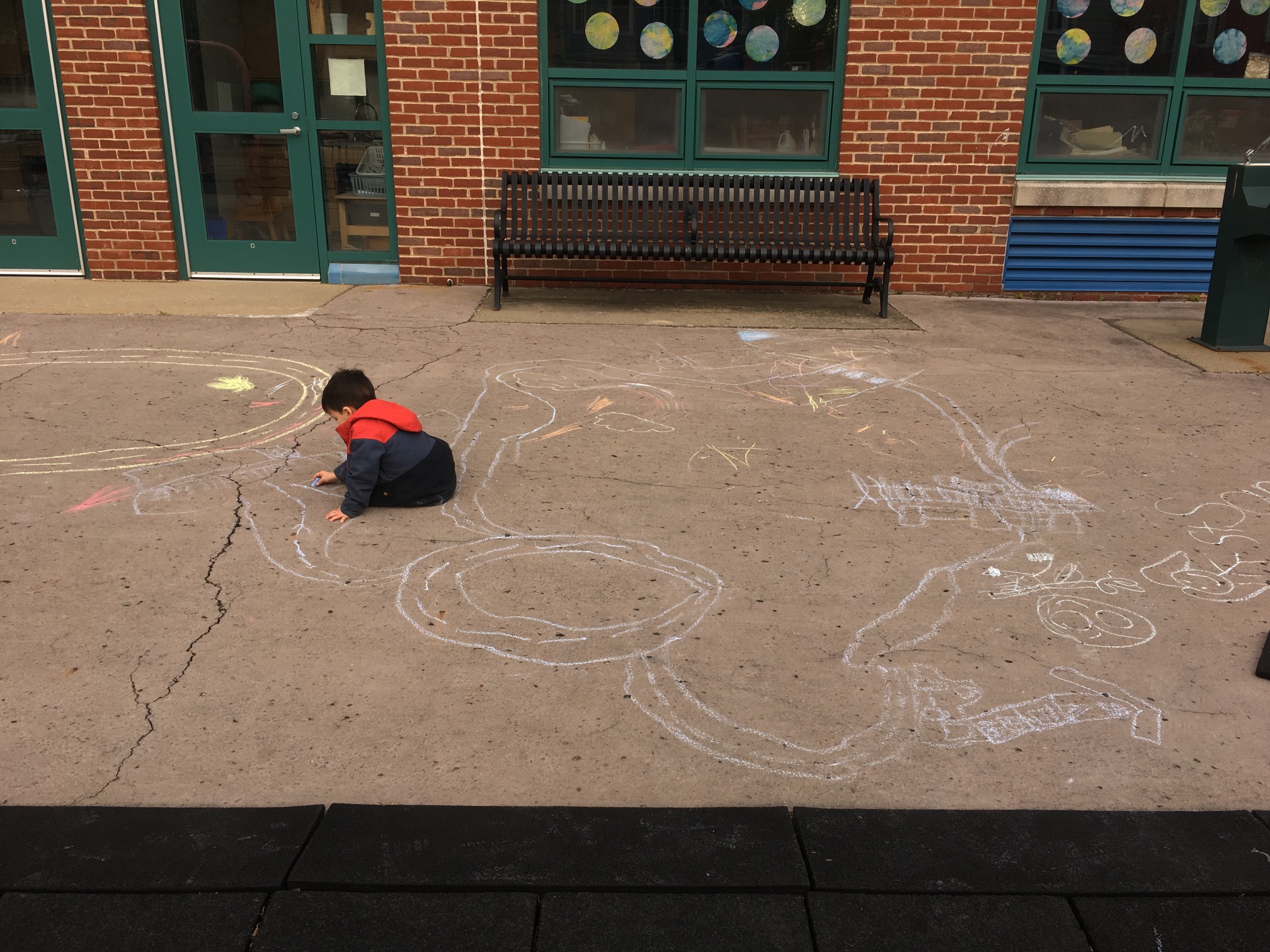 Kids drawing a rotary is very Massachusetts.