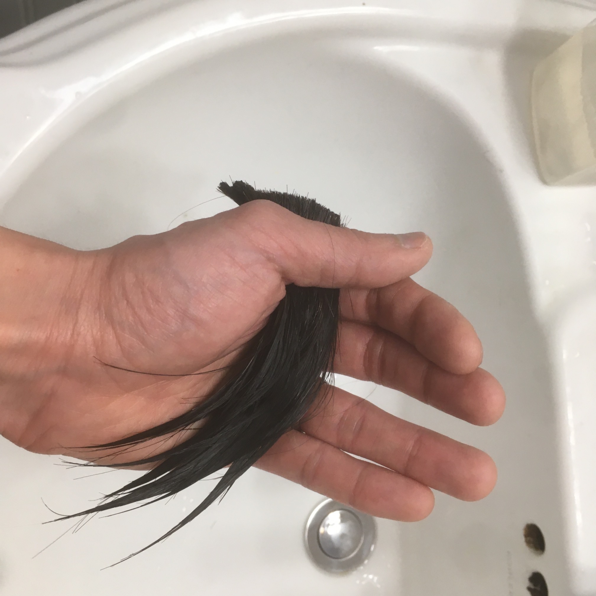 Self-haircut! It was much easier with scissors than with a box cutter.