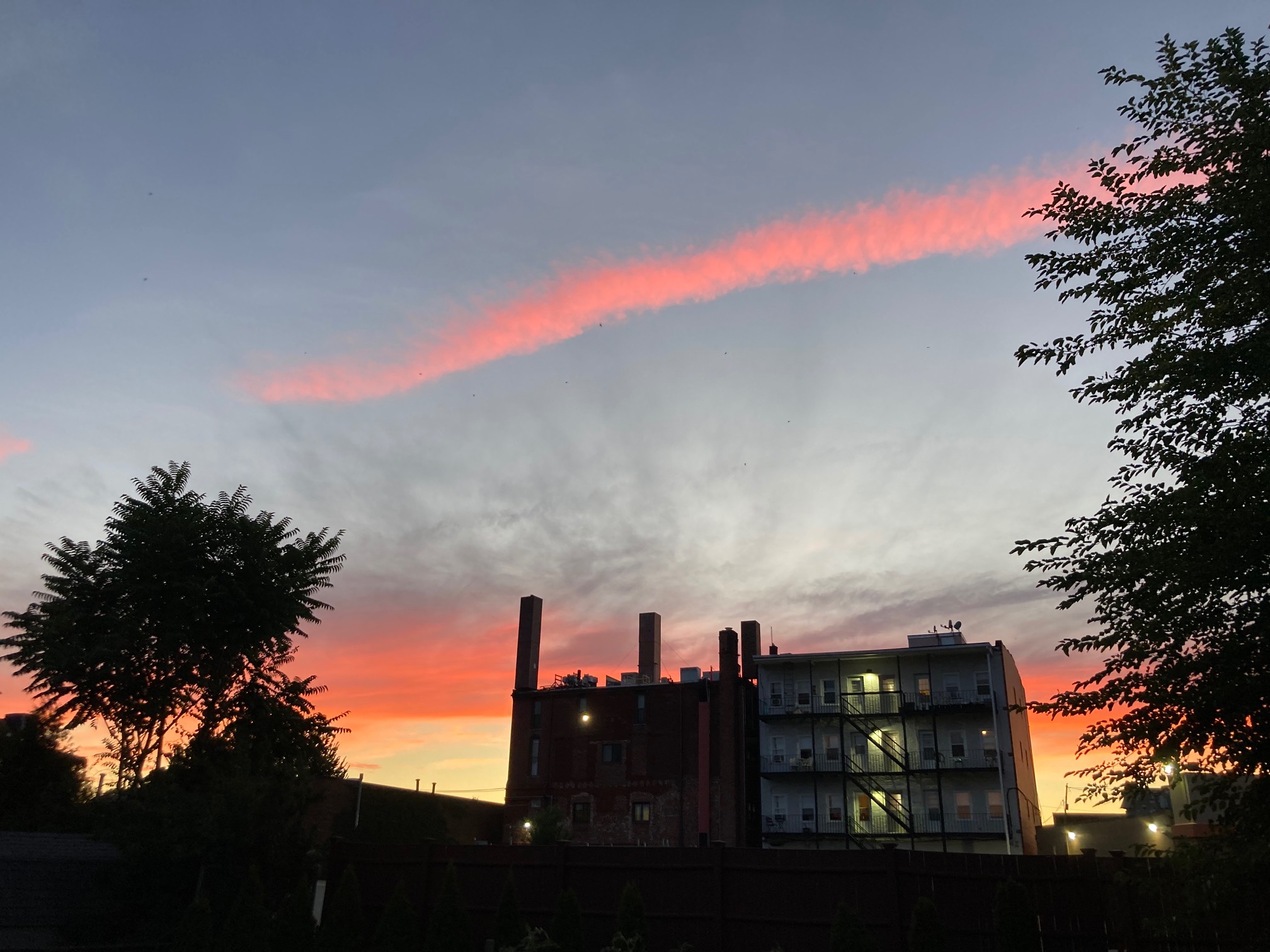 Another cool sunset behind the apartments.