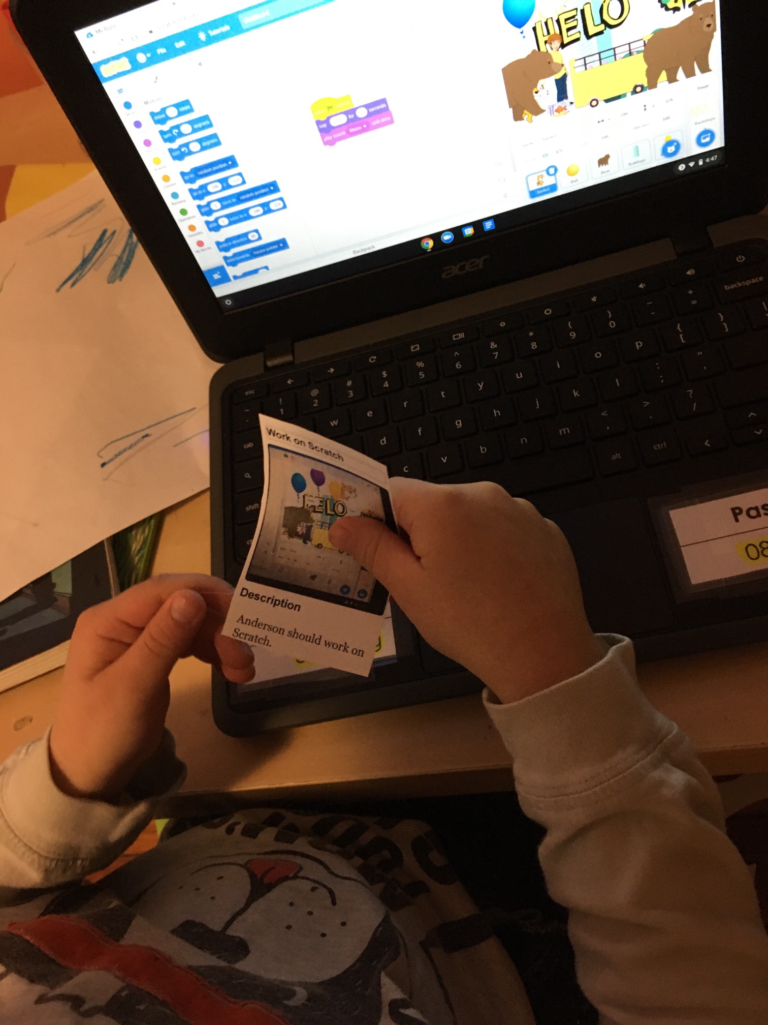 Physical task management. (It was his idea to put that in a card.)