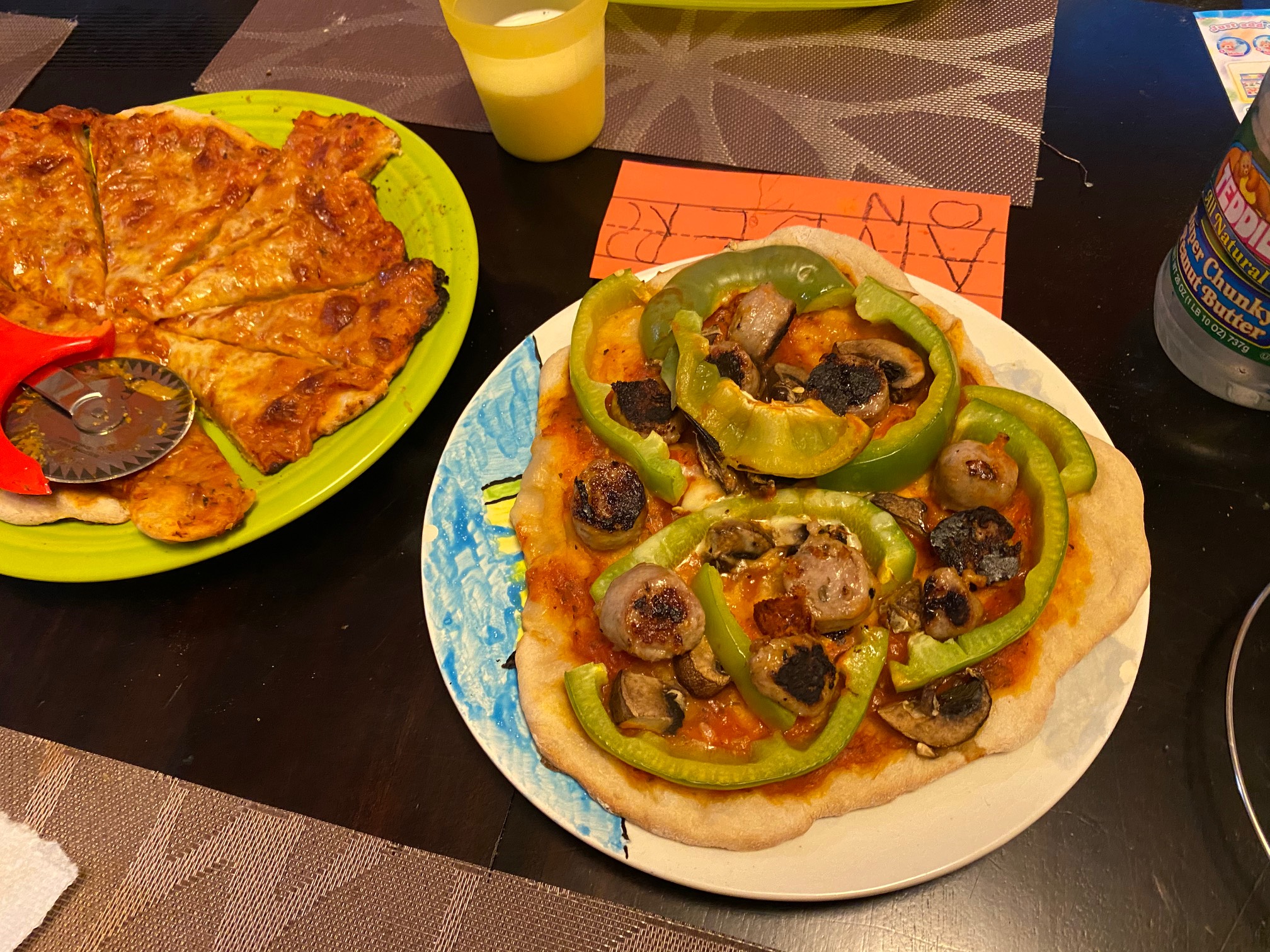 We misestimated how much mozzarella we had left, but this was the best crust we’ve ever made. 1/3 wh
