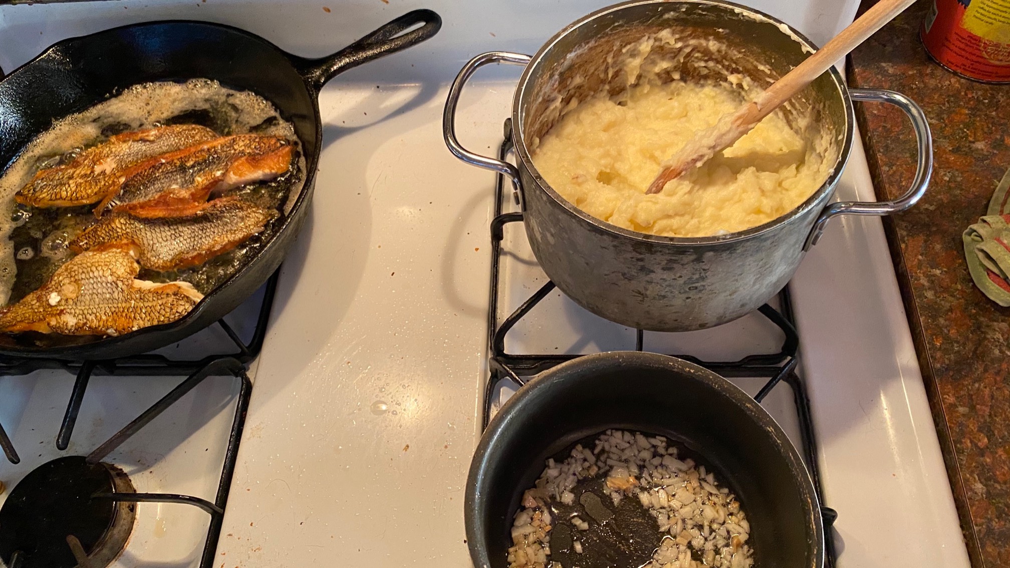 I mashed potatoes for the first time. Not as much work as I thought!