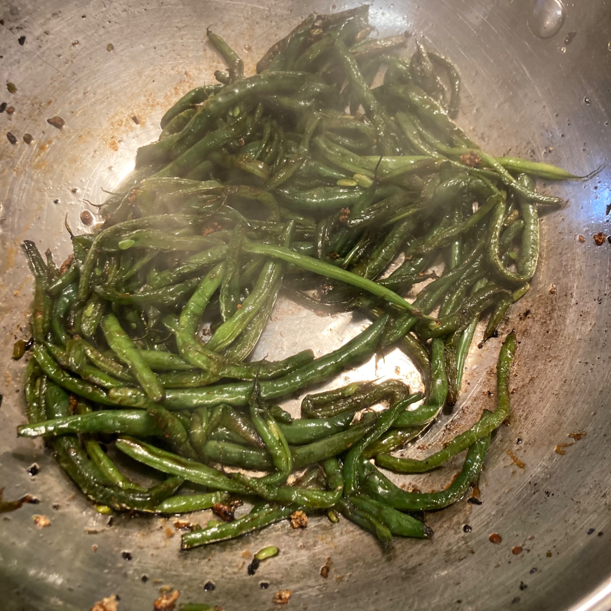 I was bummed out by work today, so I deep fried some stuff. The squash turned out OK. The green bean