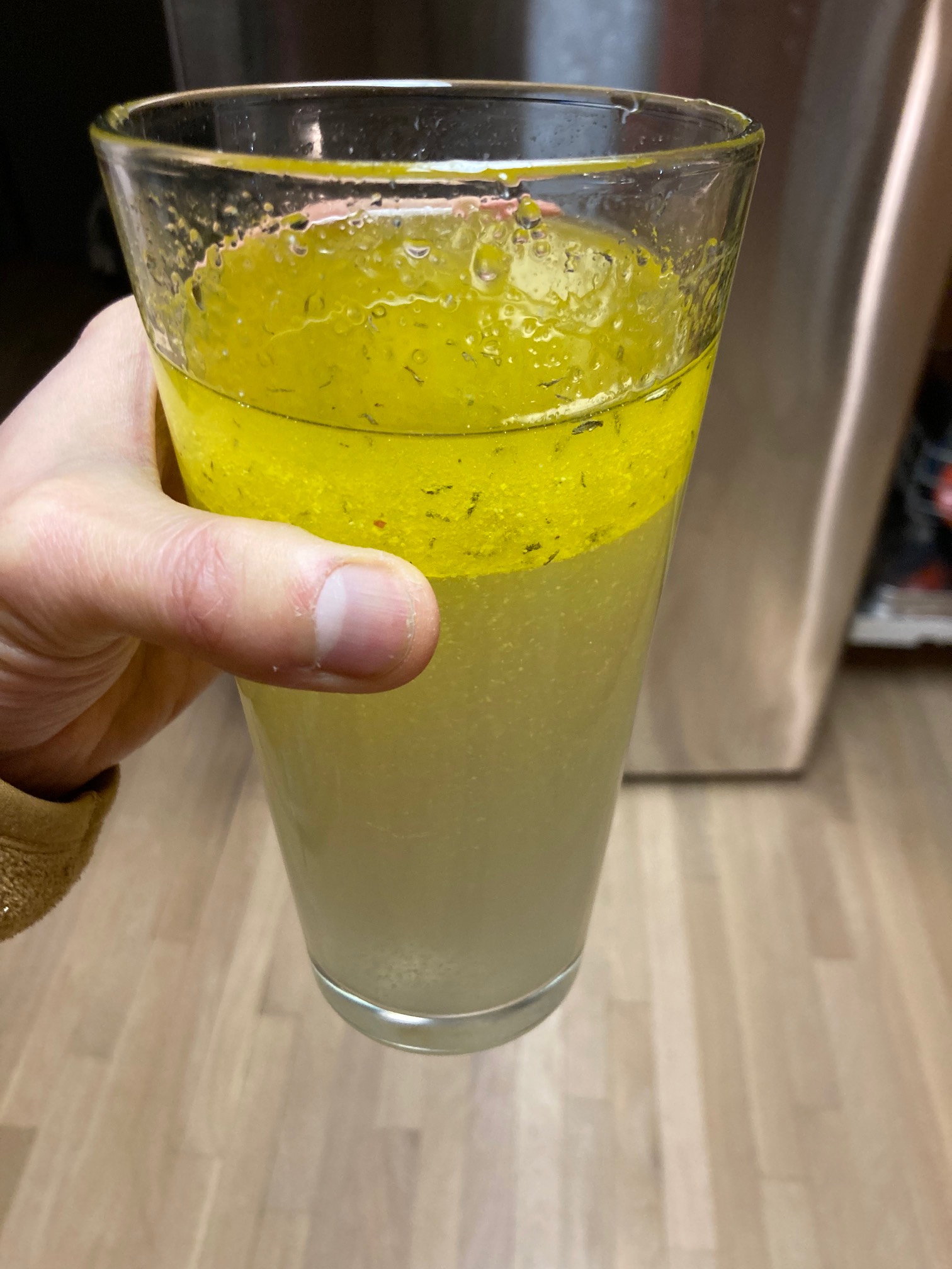 Have yourself a tall, refreshing glass of homemade salad dressing.