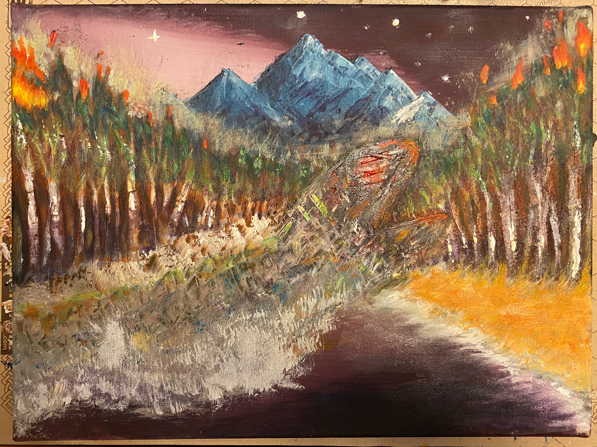 Went all out with extreme highlighting tonight. I tried to be OK with paint sitting in blots. And I 