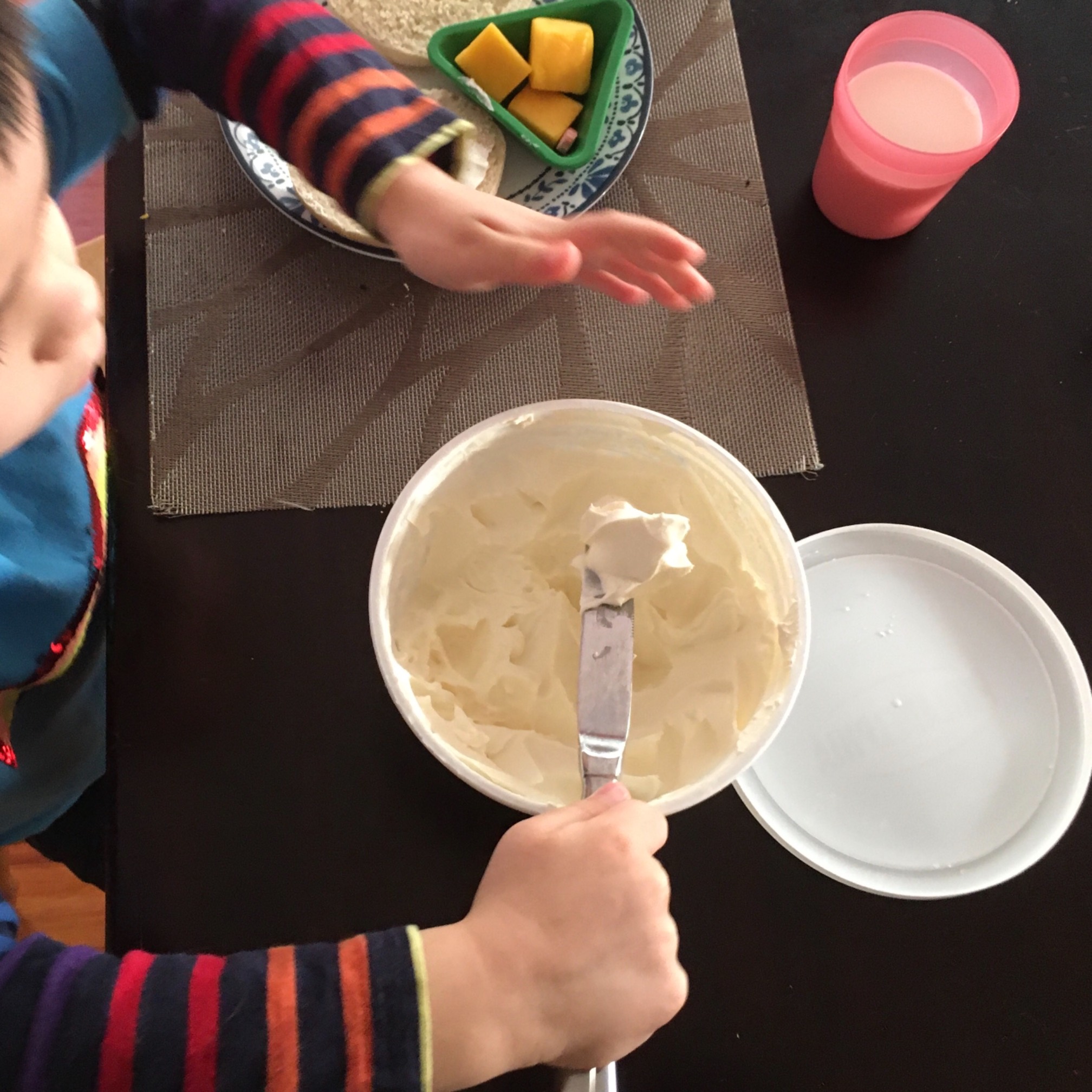 Ah, hearty cream cheese breakfast. 