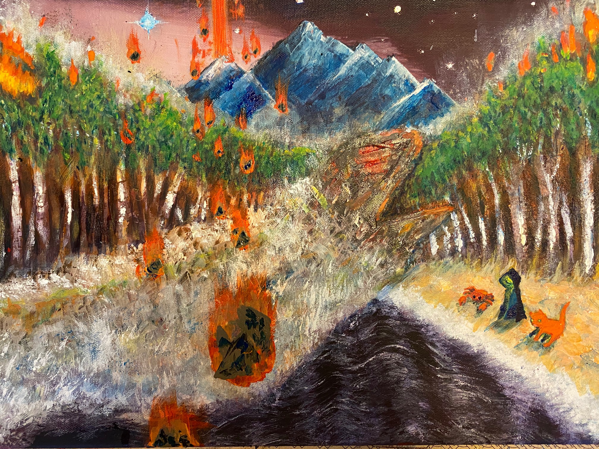 Tried painting the rocks in the tephra to give it some structure. (Also, tried scrubbing it off comp