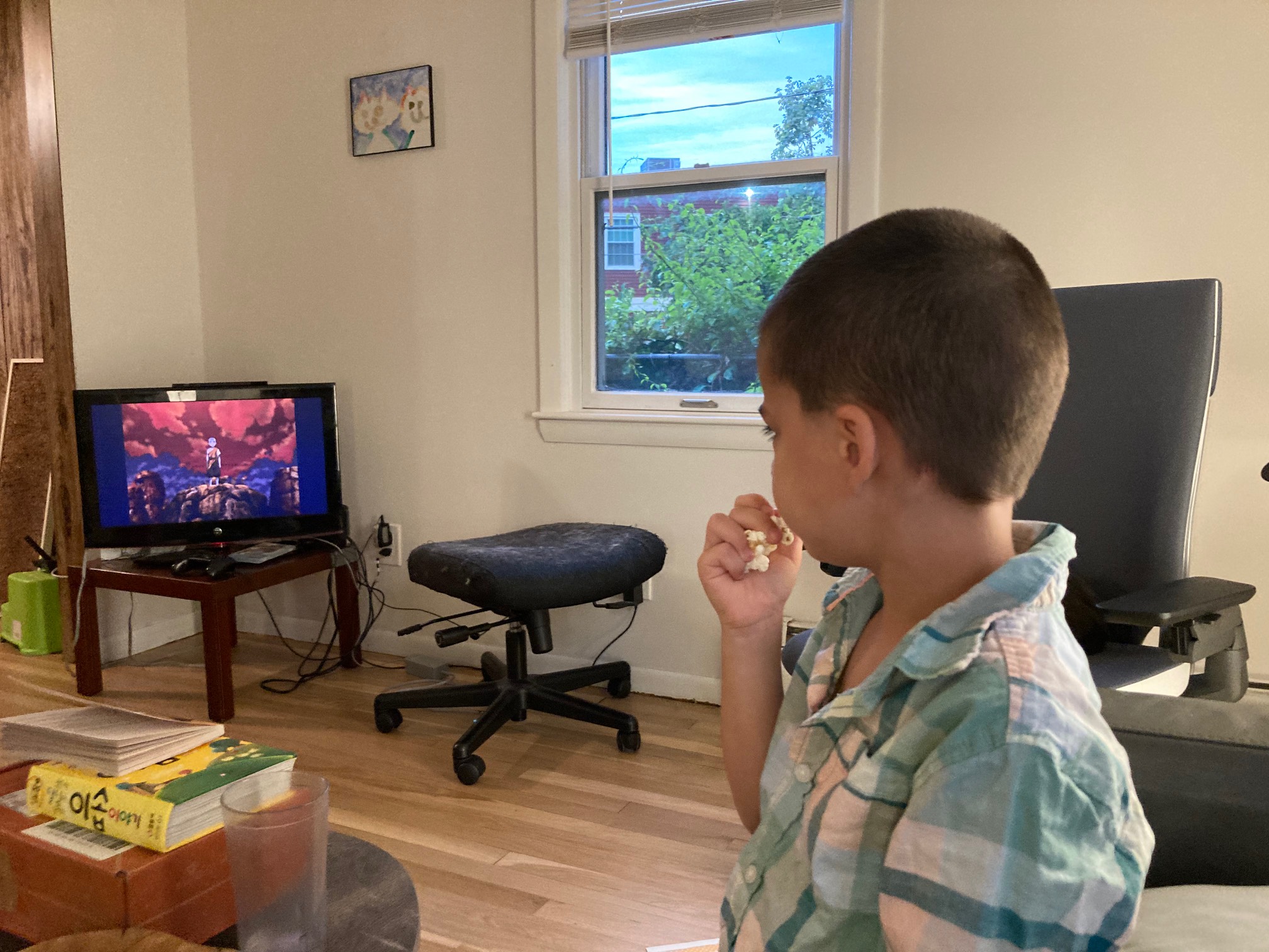 Dressing up for the final episodes of Avatar. (Not really; he just wears clothes he doesn’t mind to 