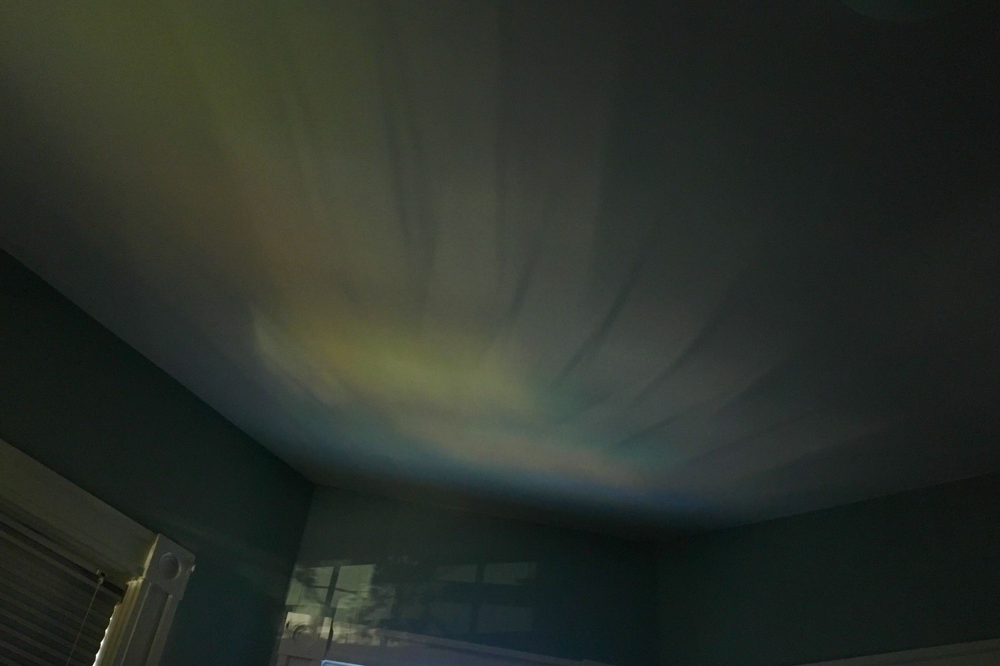 There was a subtle rainbow projected onto the ceiling.
