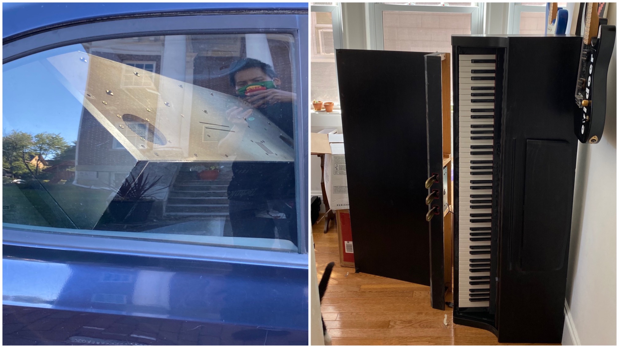 The piano, I now know, weighs 132 pounds. I took a screwdriver to it to separate it from its cabinet