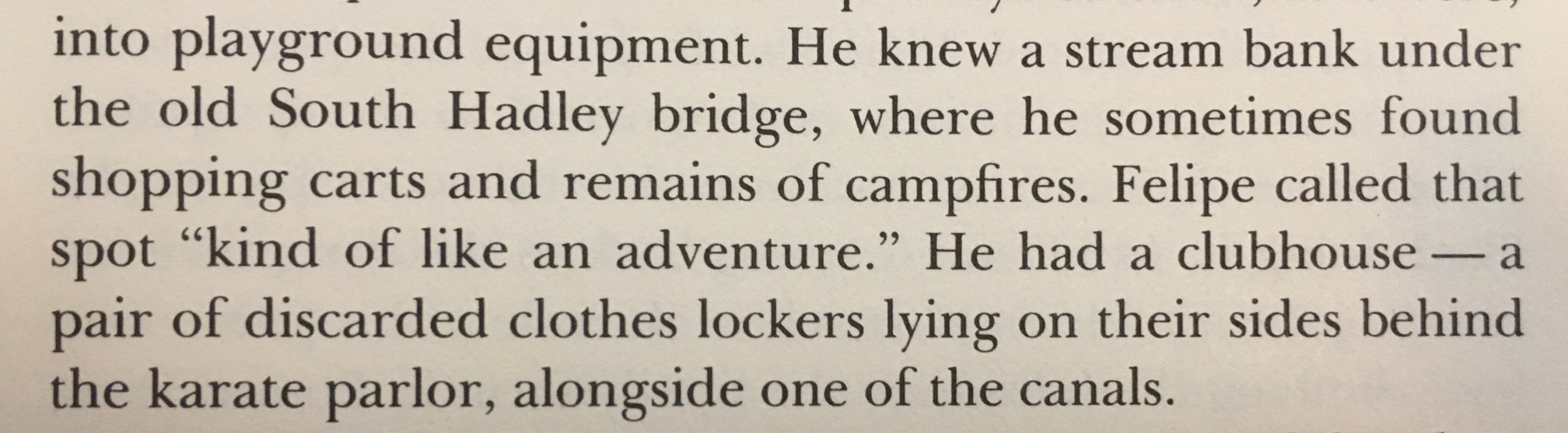 From Among Schoolchildren:into playground equipment. He knew a stream bank under the old