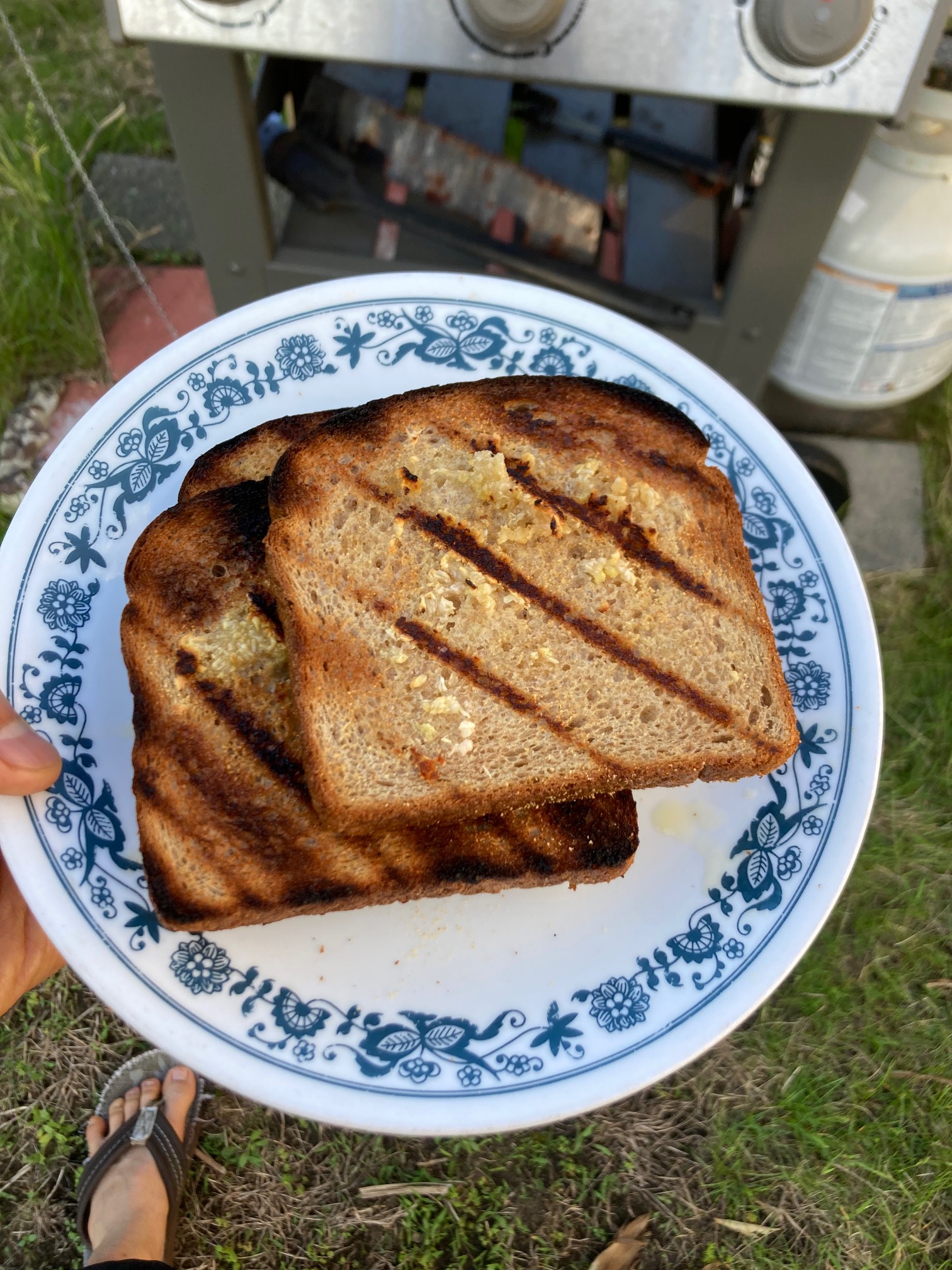 Toast with grill marks