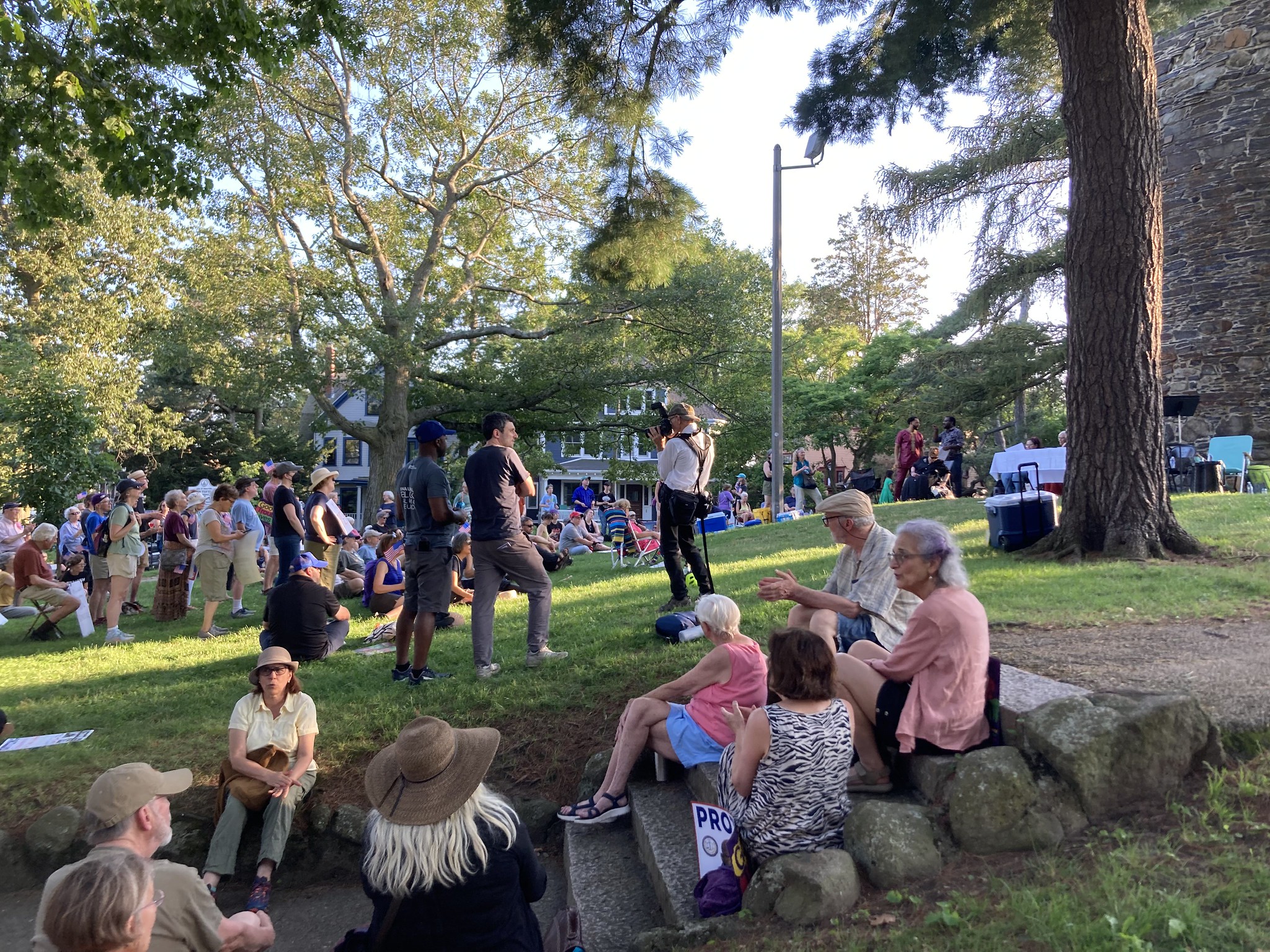 Rally crowd at Powderhouse Square