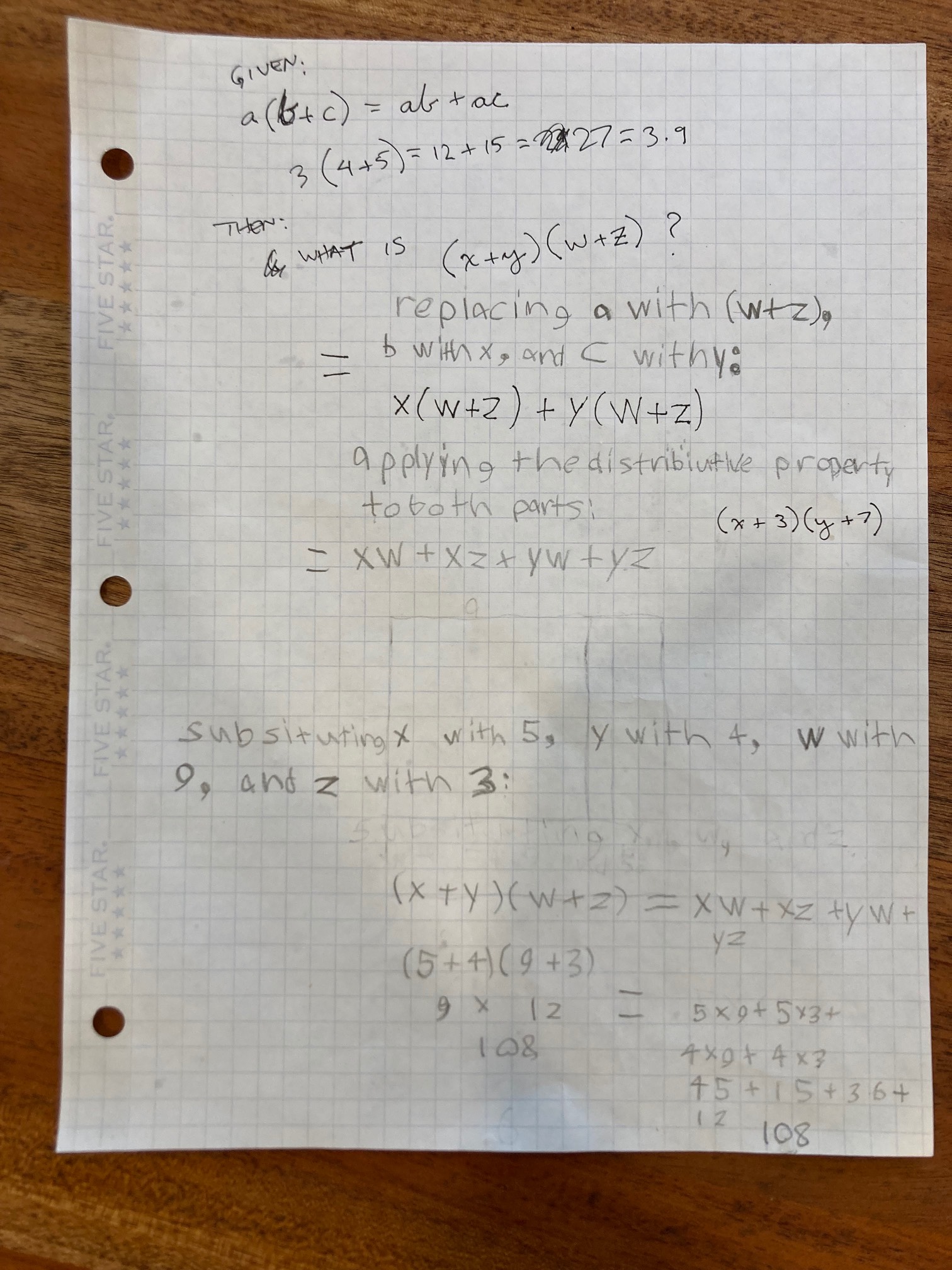 Paper with math