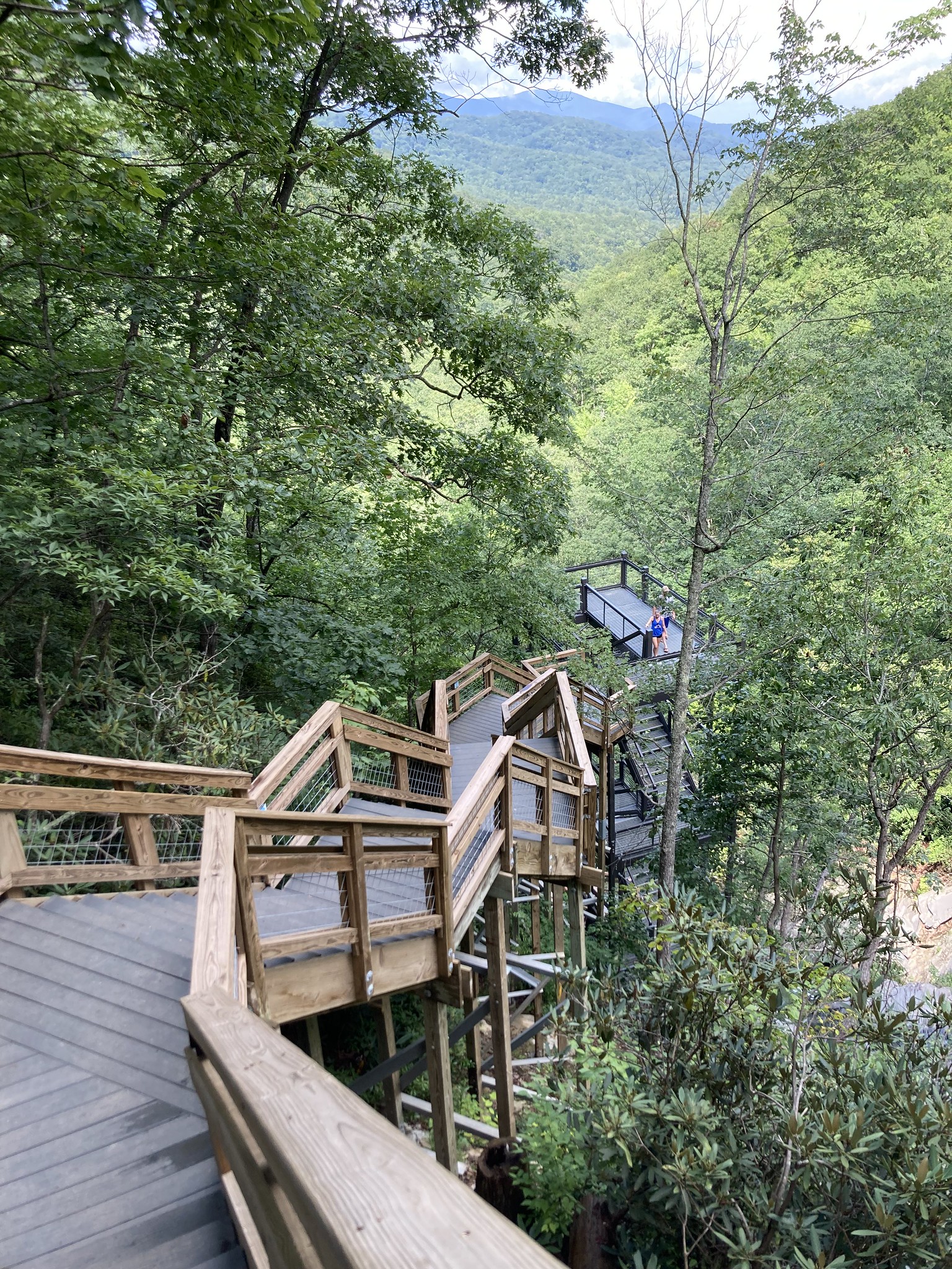 Staircase on mountainside