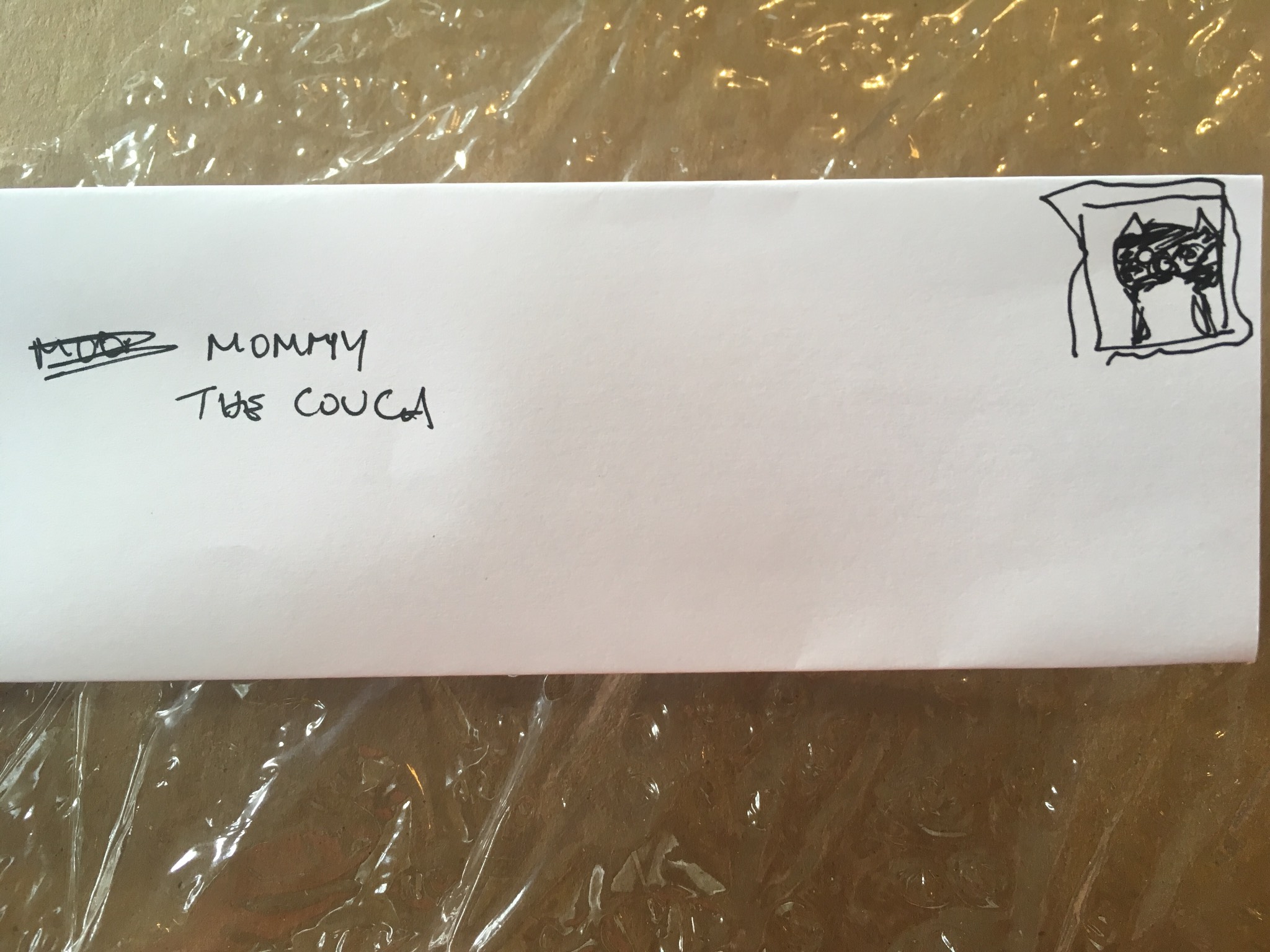 The guy made himself an internal mailman today, so we've been writing letters. The funnest part is m