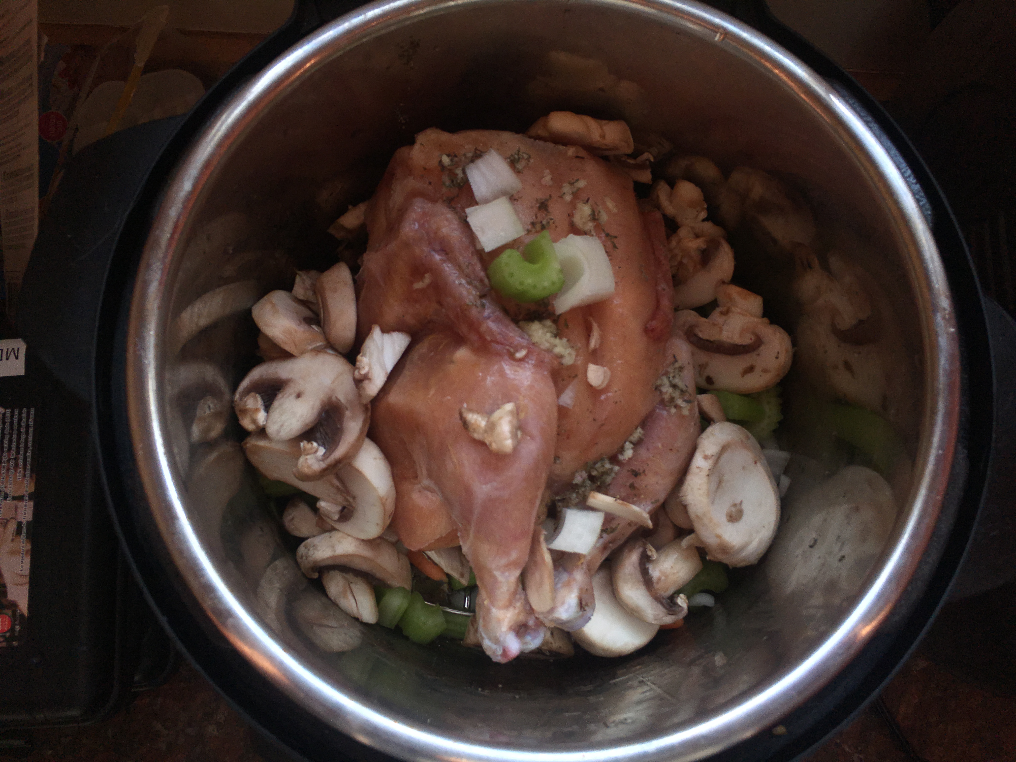Going to pressure cook an entire frozen chicken for 26 minutes, plus depressurization time.