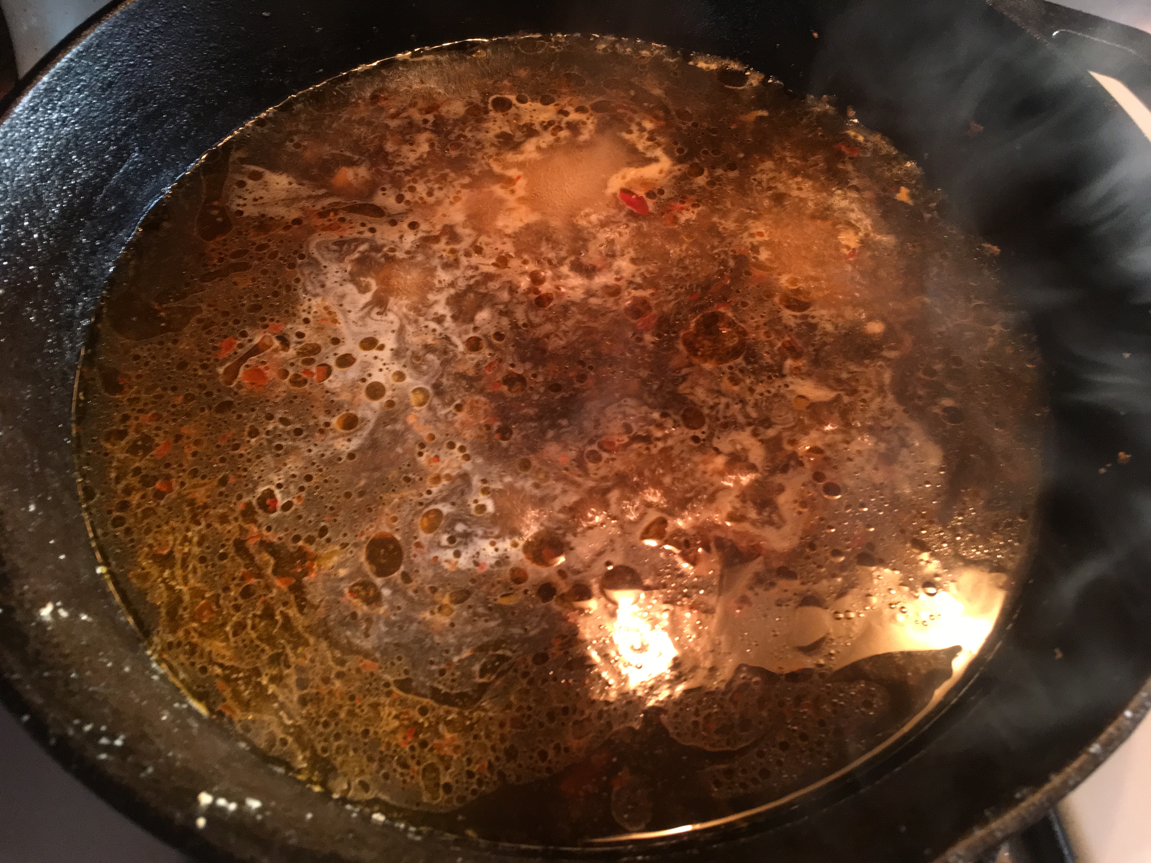 Broth and Mae Ploy sauce going.