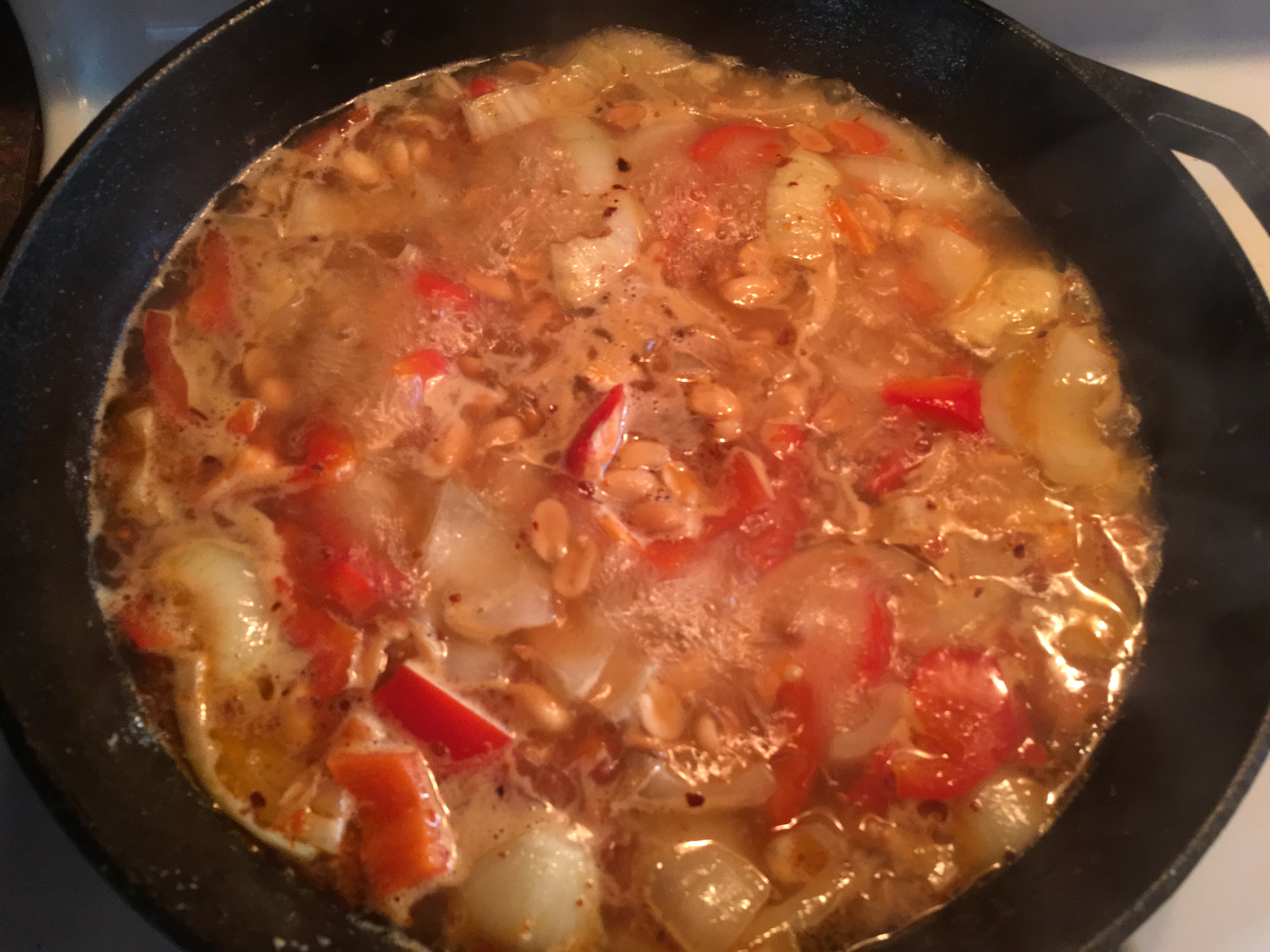 Vegetables and nuts in.