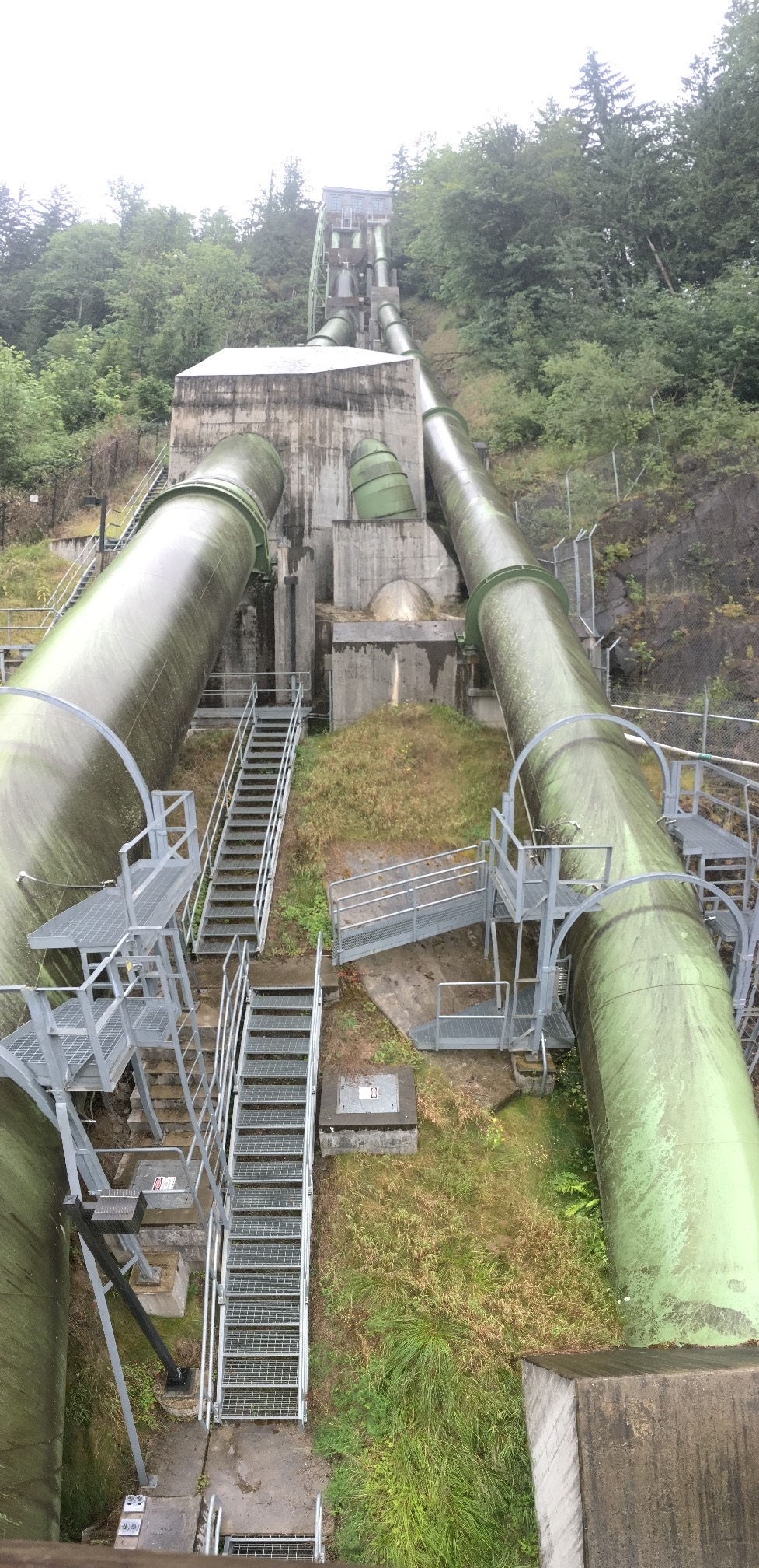 The pipes at the Snoqualmie Falls hydroelectric plant are incredibly cool.