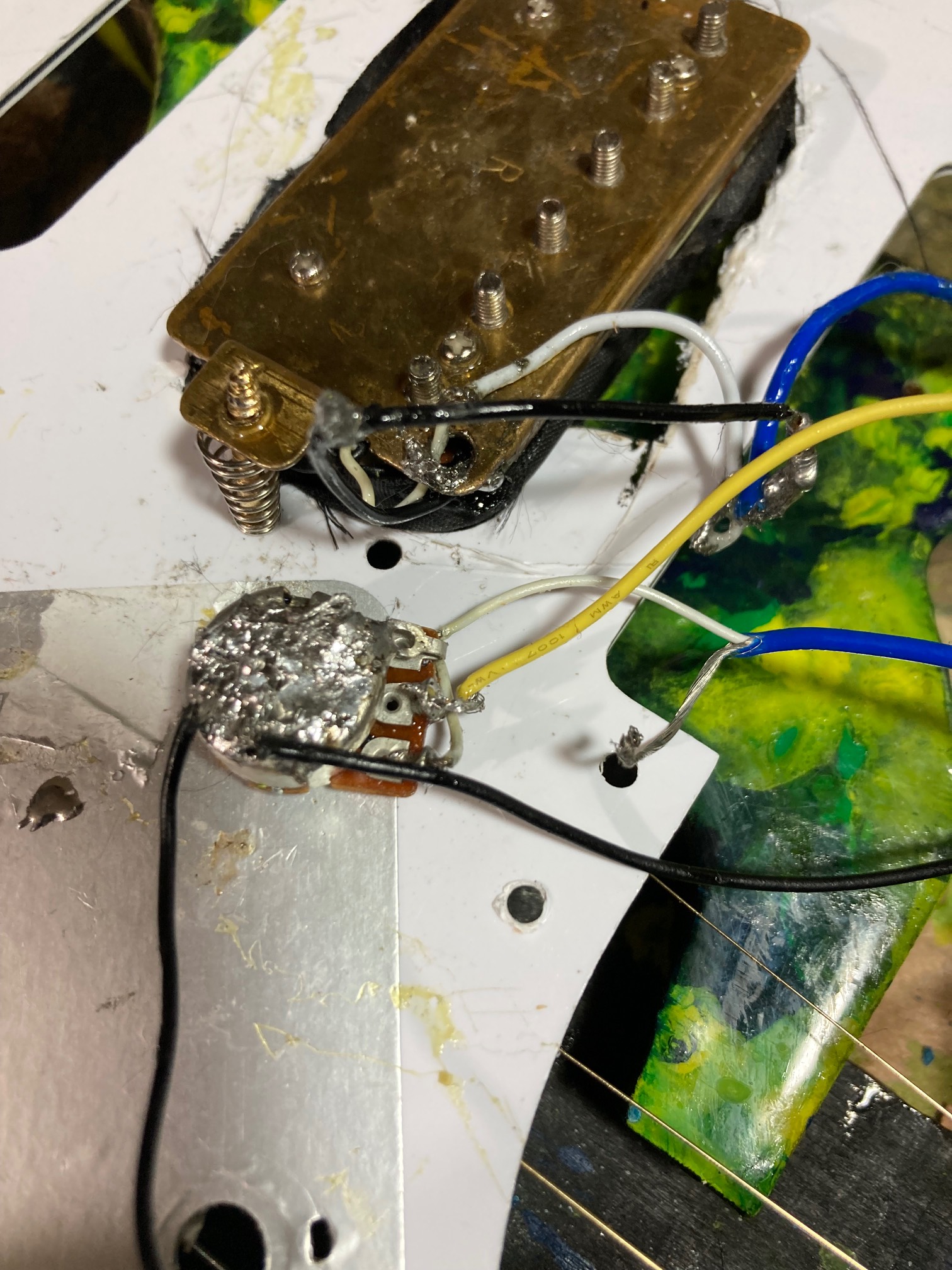 Heh, ground already came off the potentiometer.