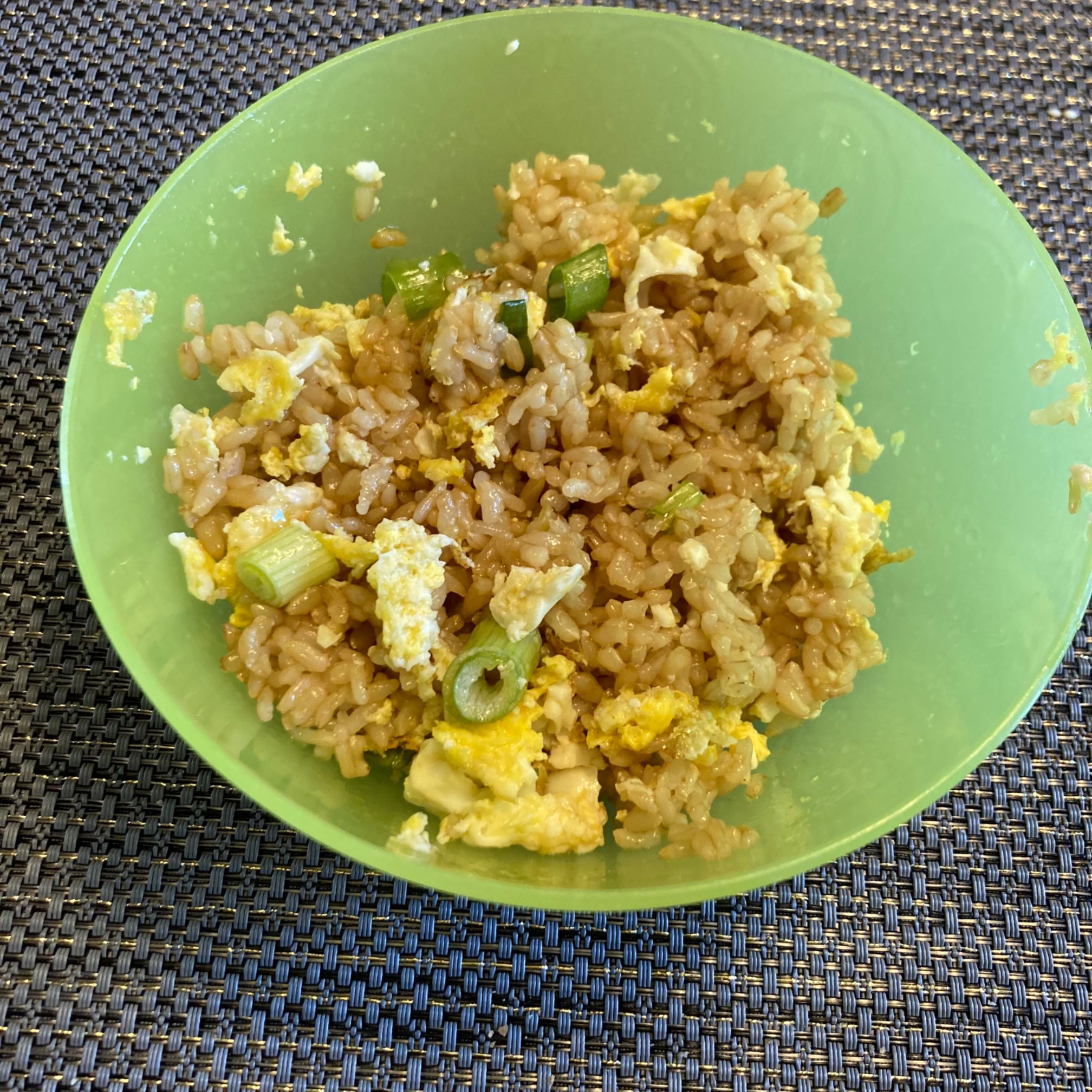 Scallions really class up the basic egg and rice lunch!