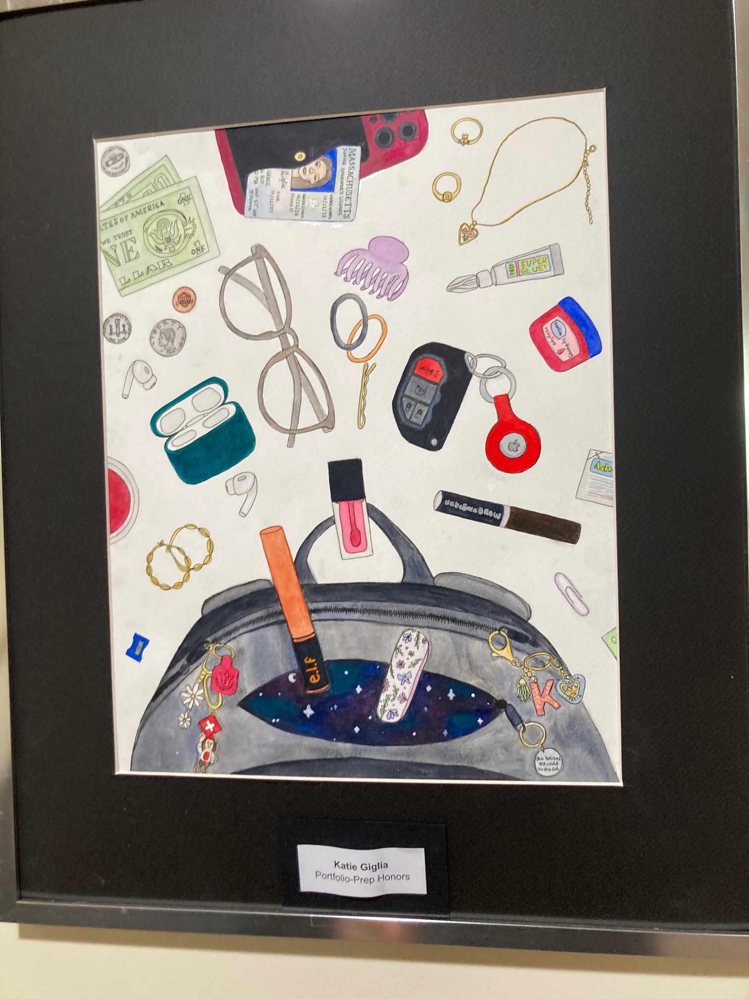 Drawing with objects from bag