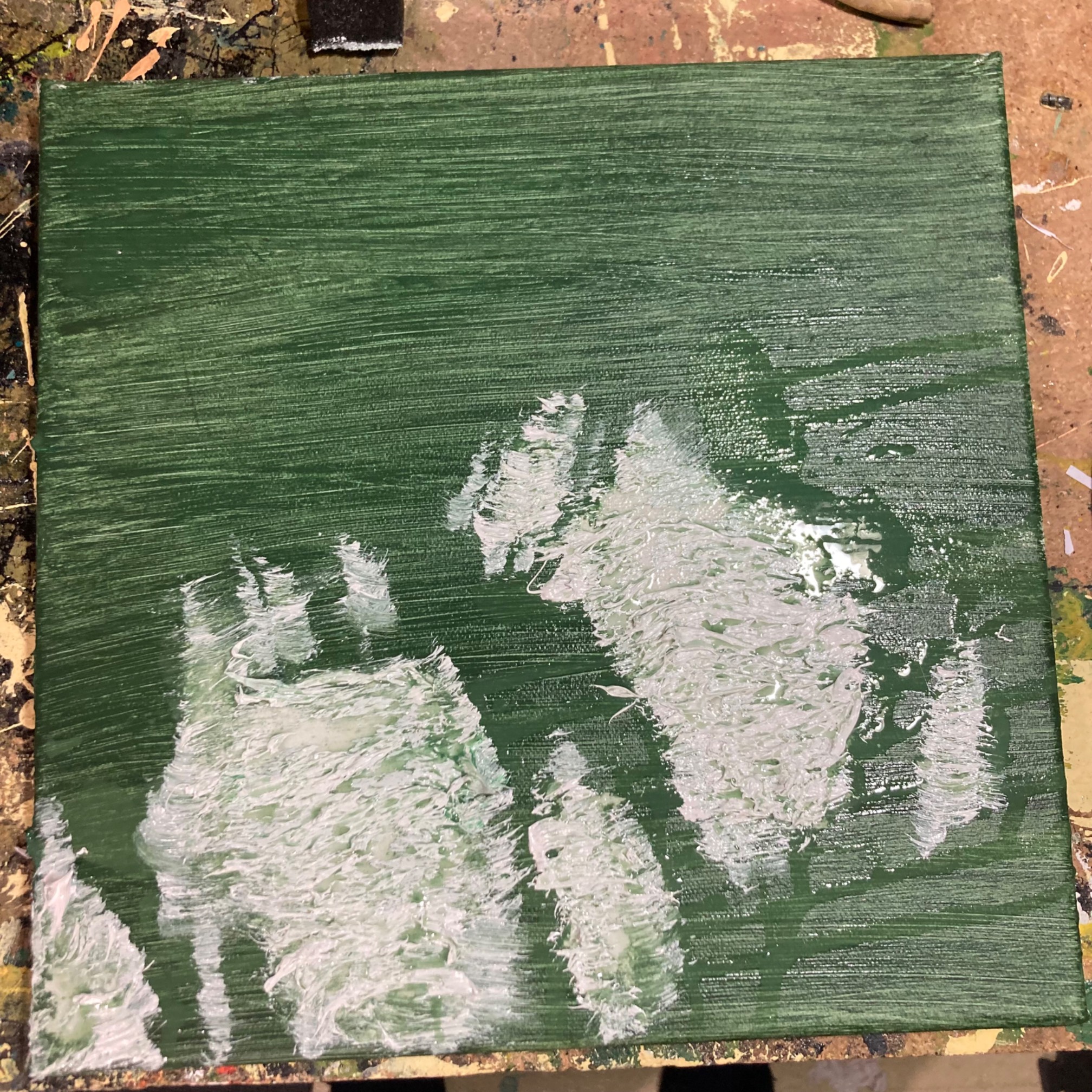 Things aren’t looking great for my painting, but there’s always the paint over everything and restart option.