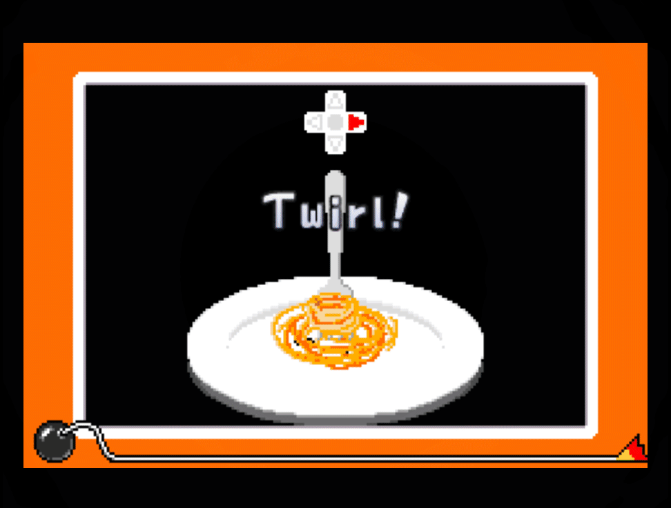 Spaghetti lifting off plate