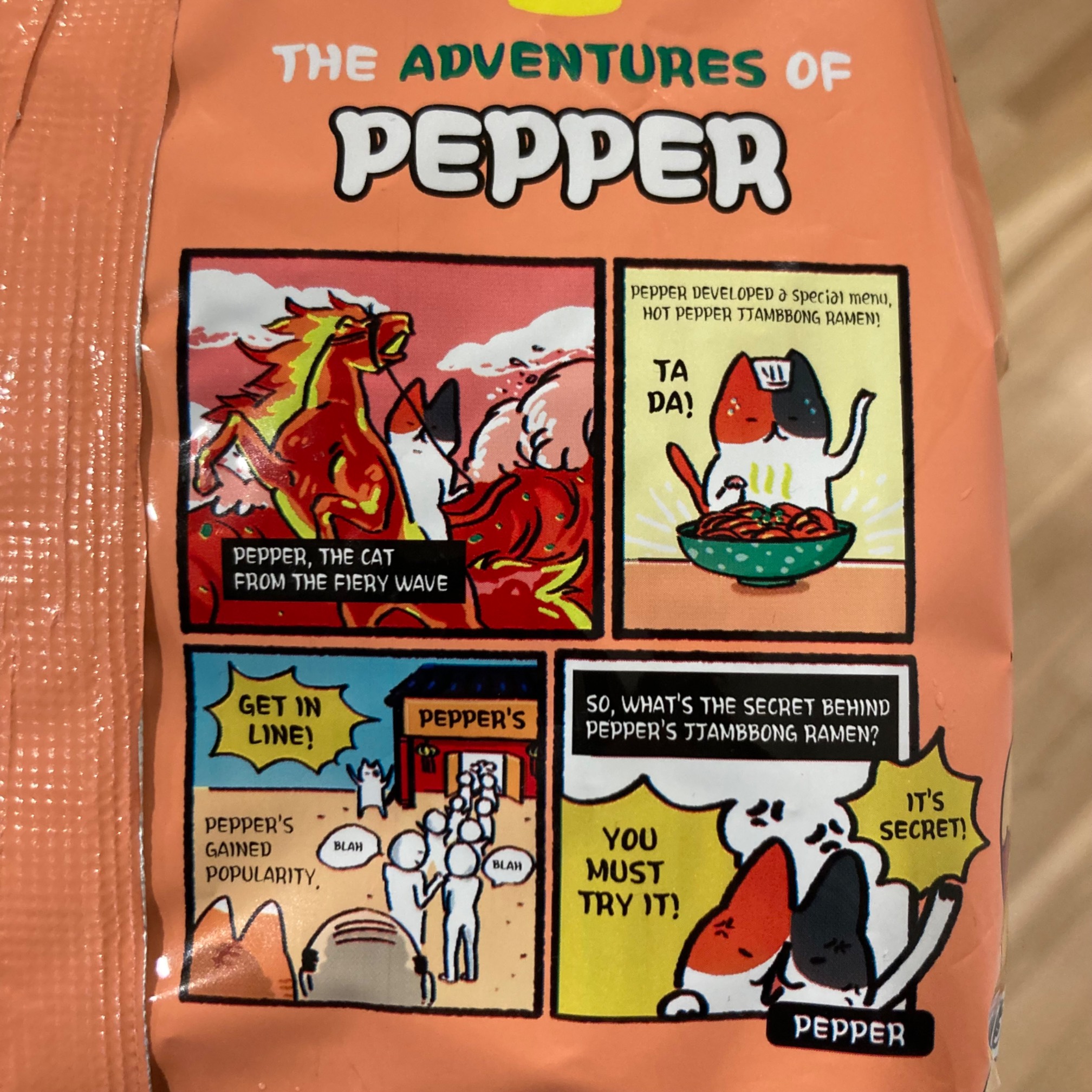 The Adventures of Pepper ramen promoting comic