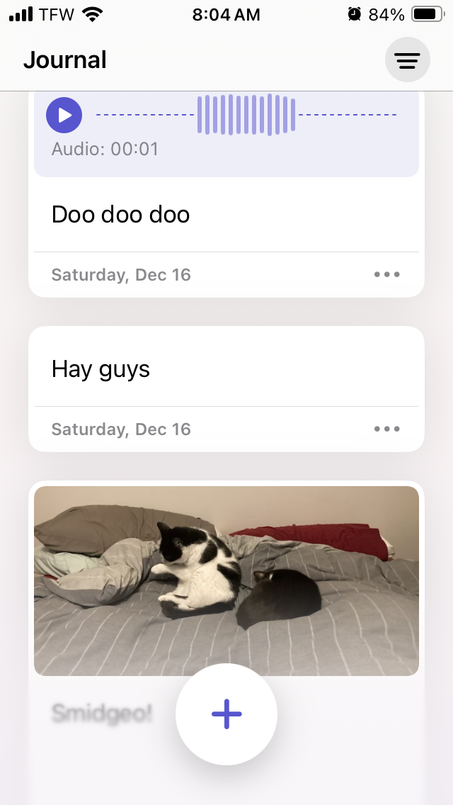 The new Journal app that comes with
