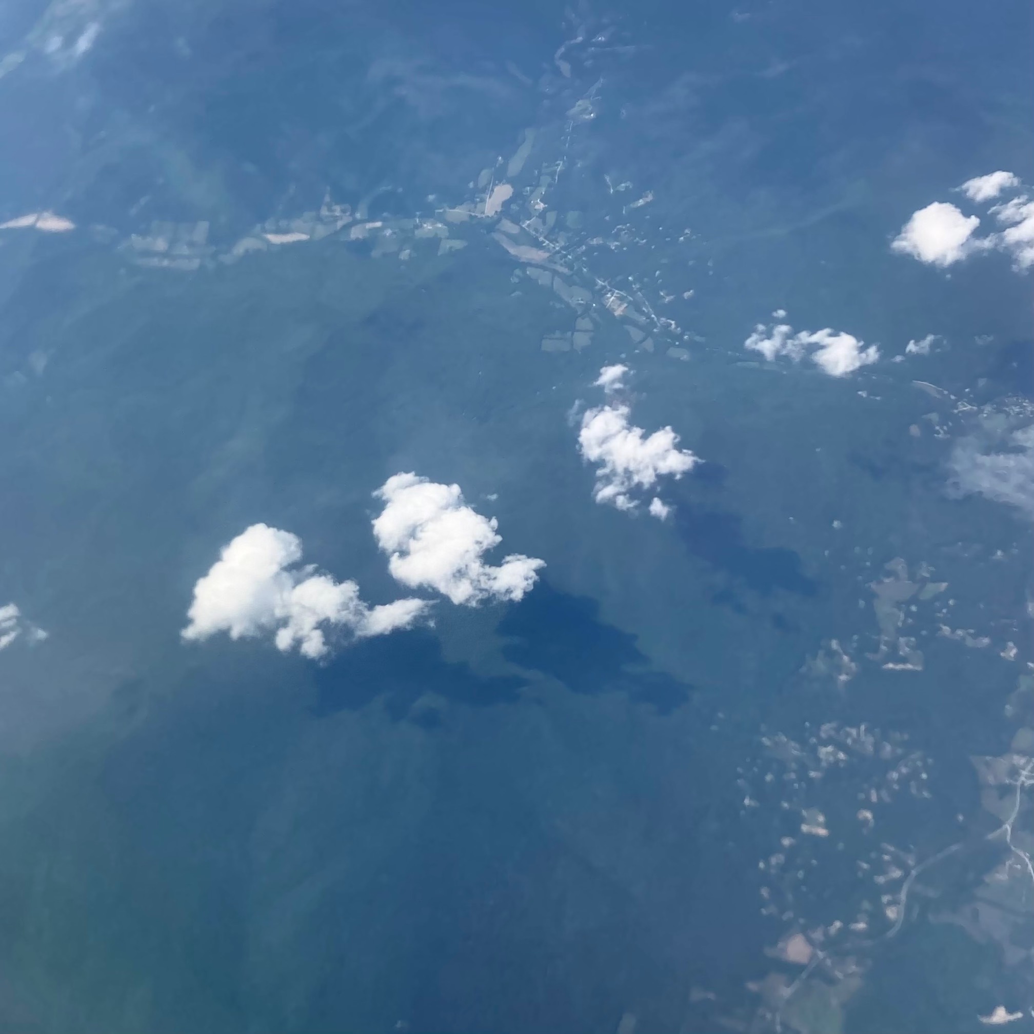 Clouds from above with shadows