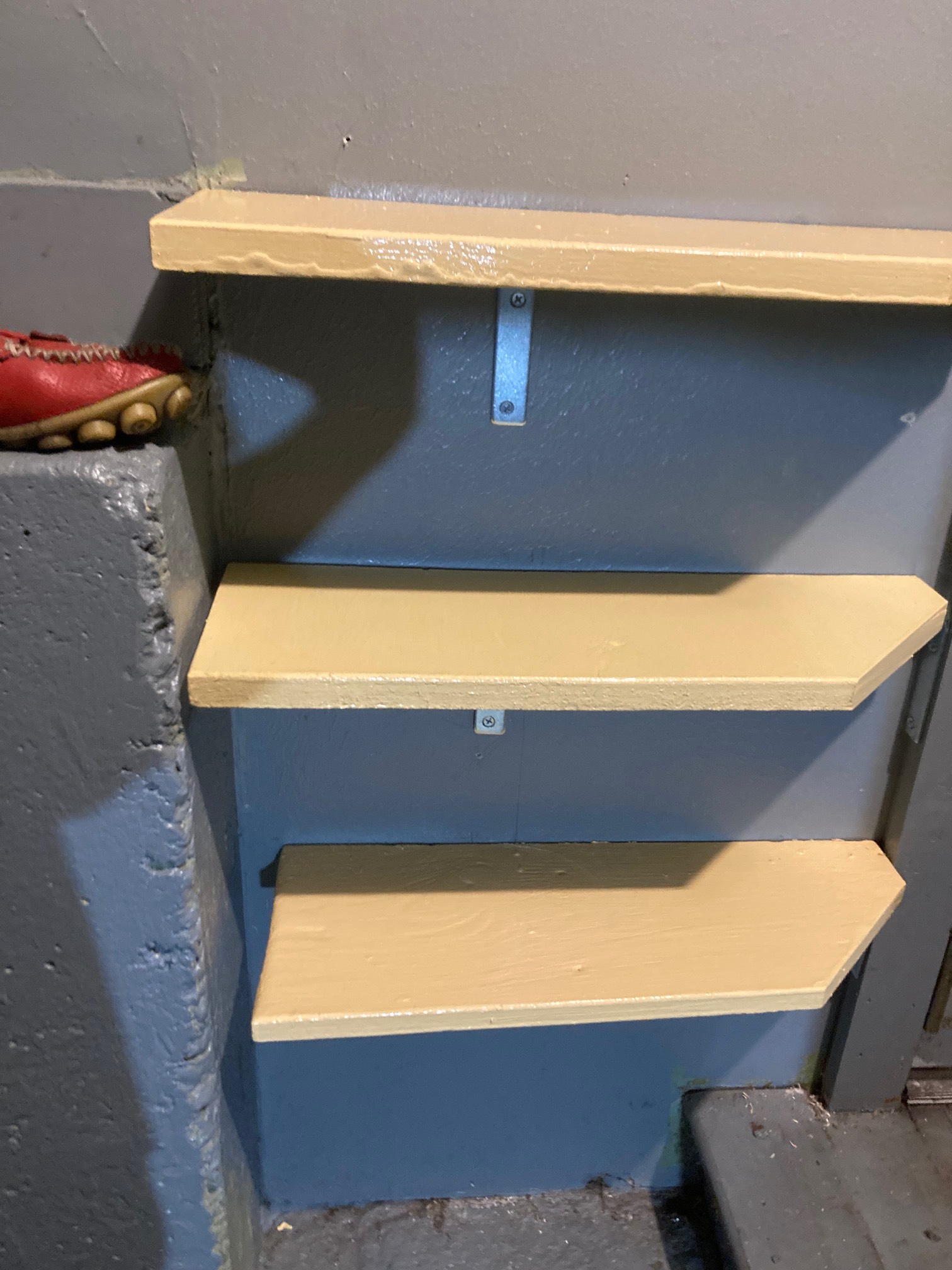 Yellow boards attached to wall