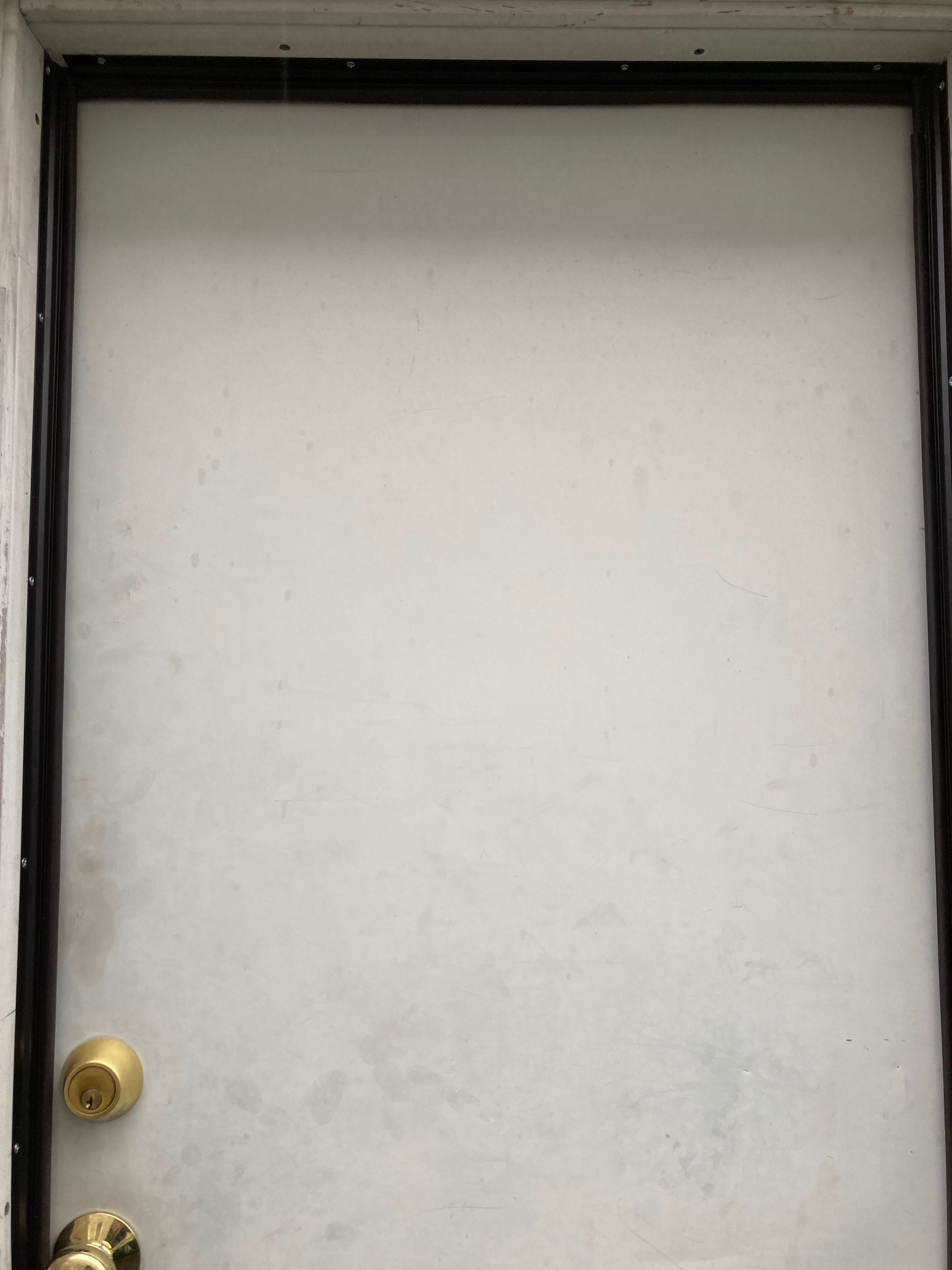 Weatherstripping on the three exterior door edges