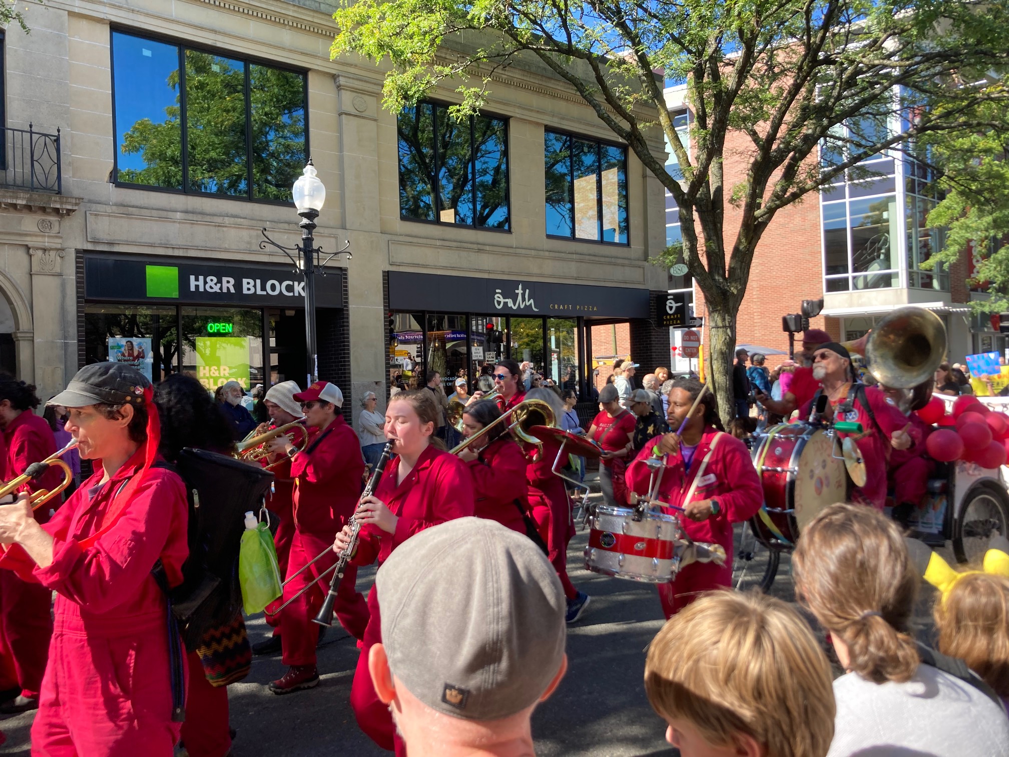 Cool red jumpsuits; unsure what they were about.