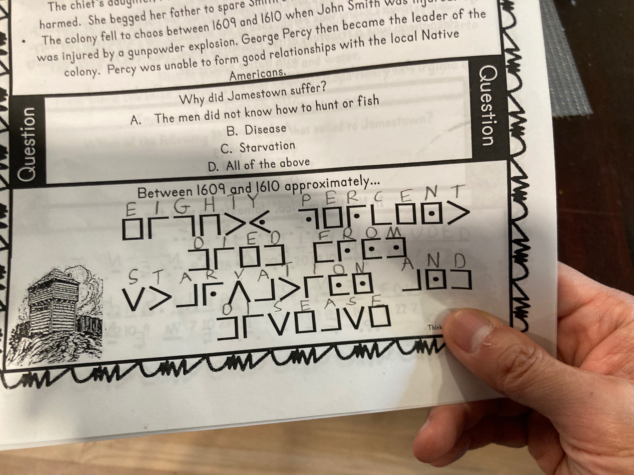 Decoded message about dying pilgrims