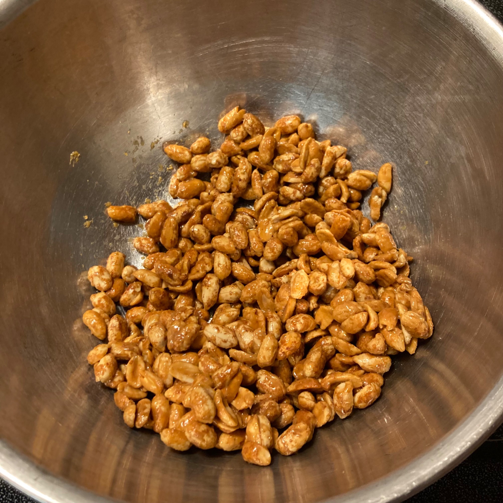 I honey roasted some peanuts last night. It turned out pretty well!
