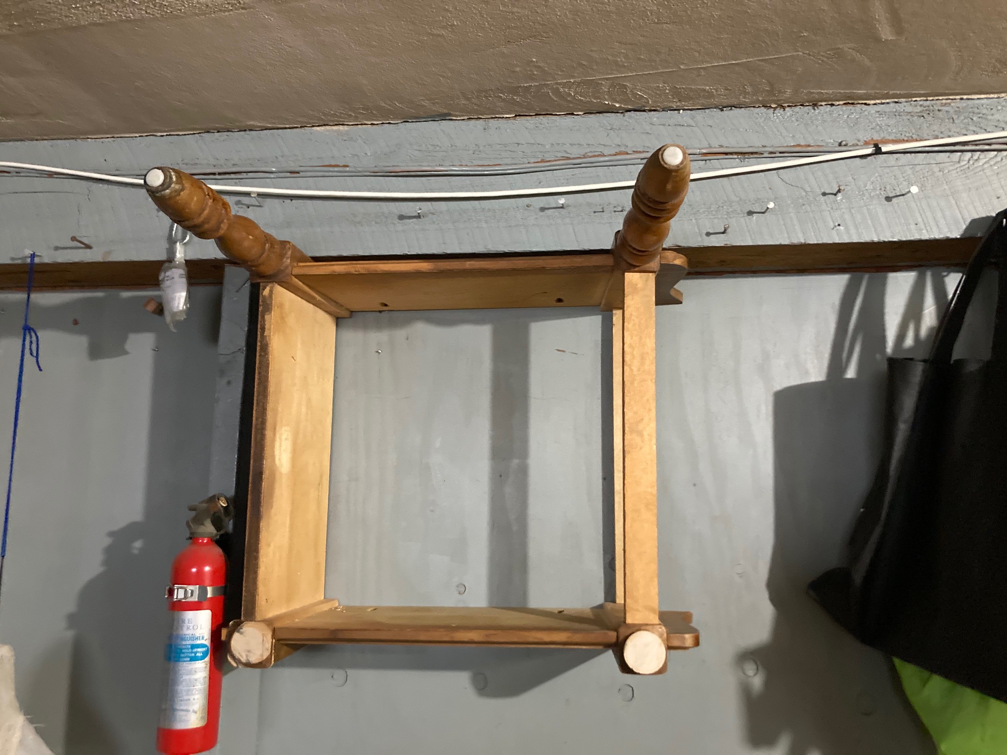 The latest in the end table I got for free that we ended up not wanting: I’m attaching to the wall. 