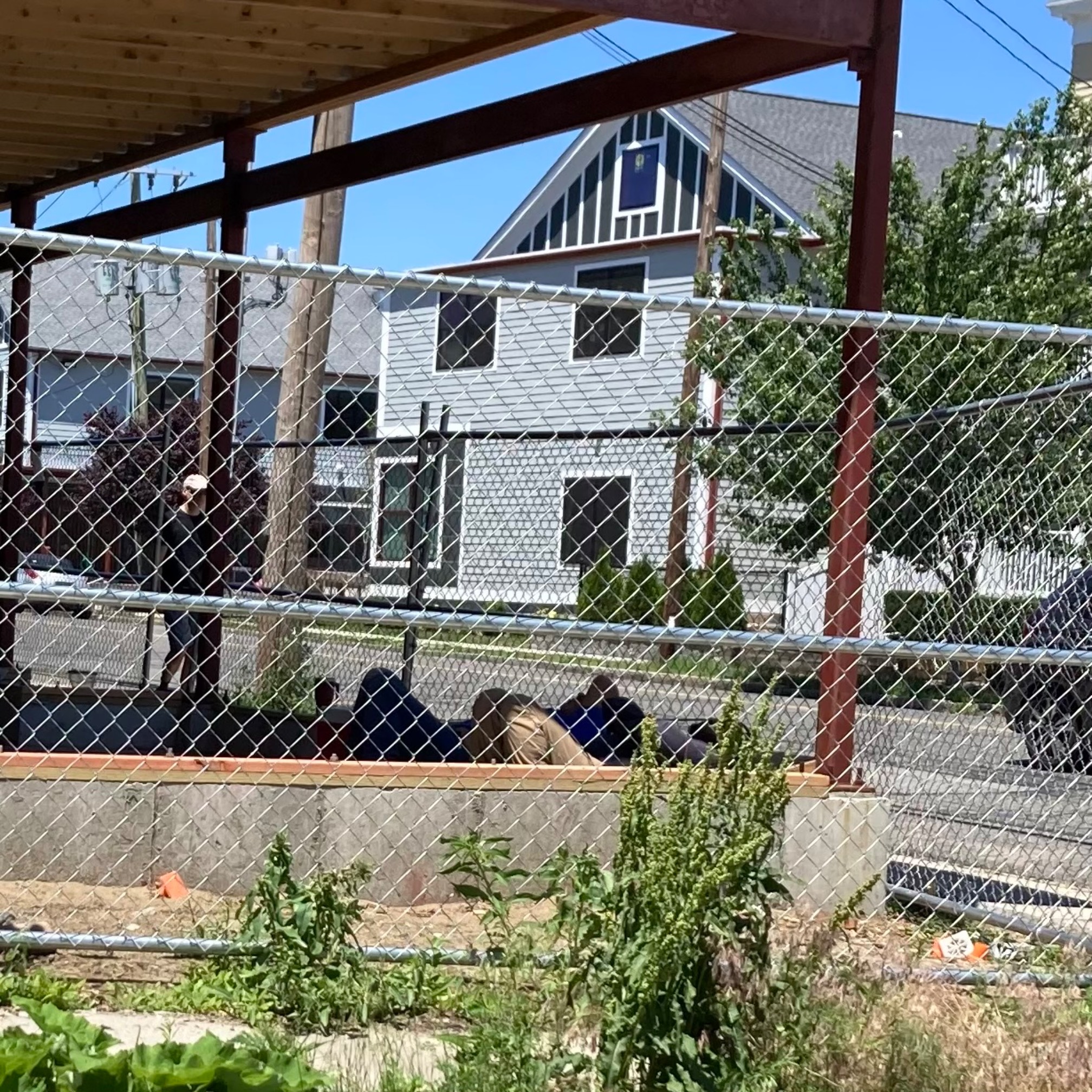Two friends taking an outdoor break.