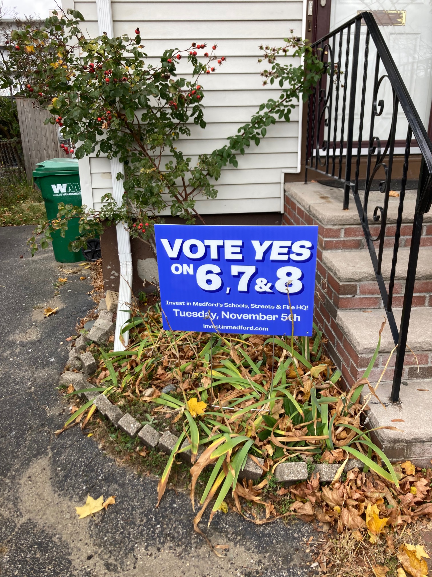 Vote Yes on 6, 7, and 8 sign
