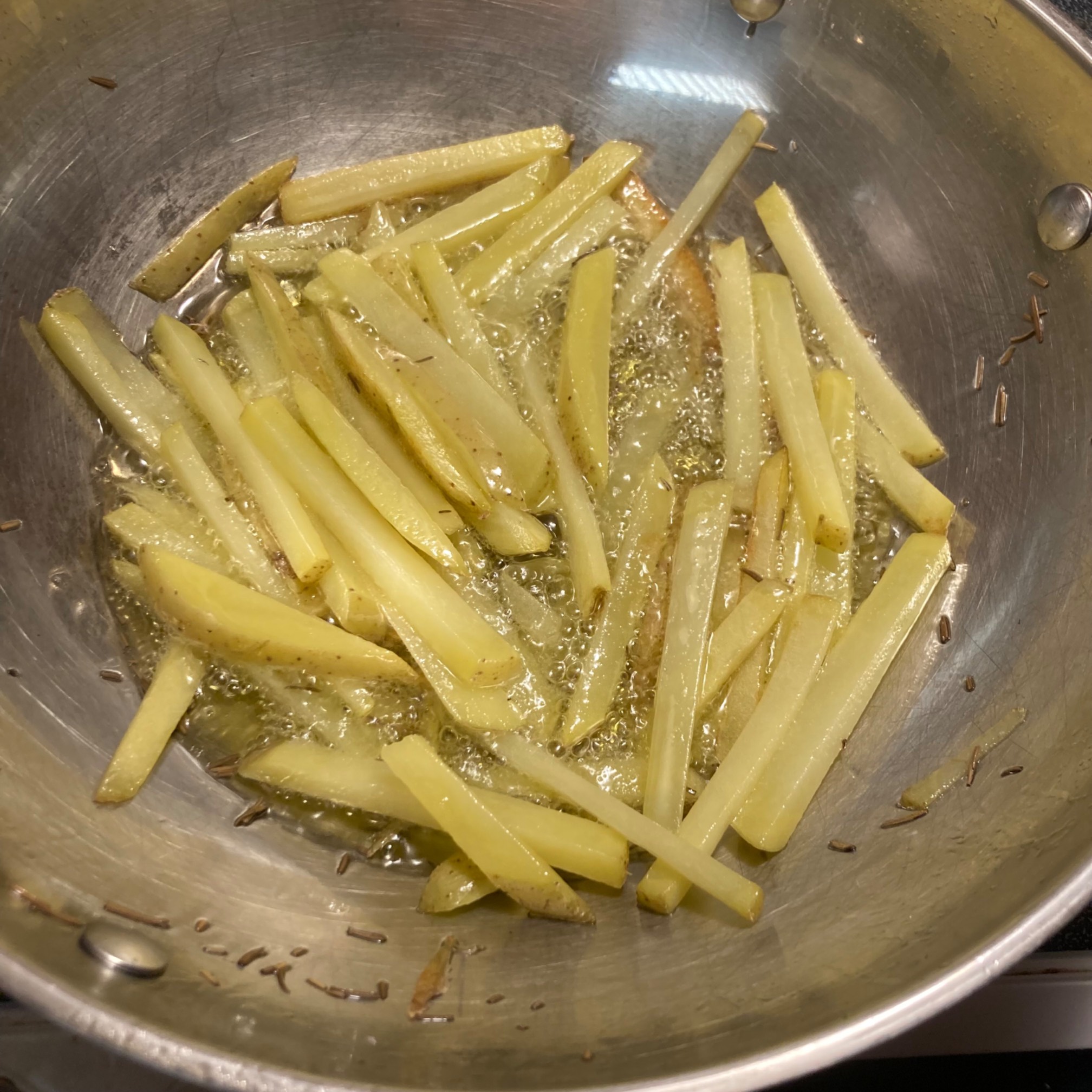 Attempting to cheat the deep part of deep frying.