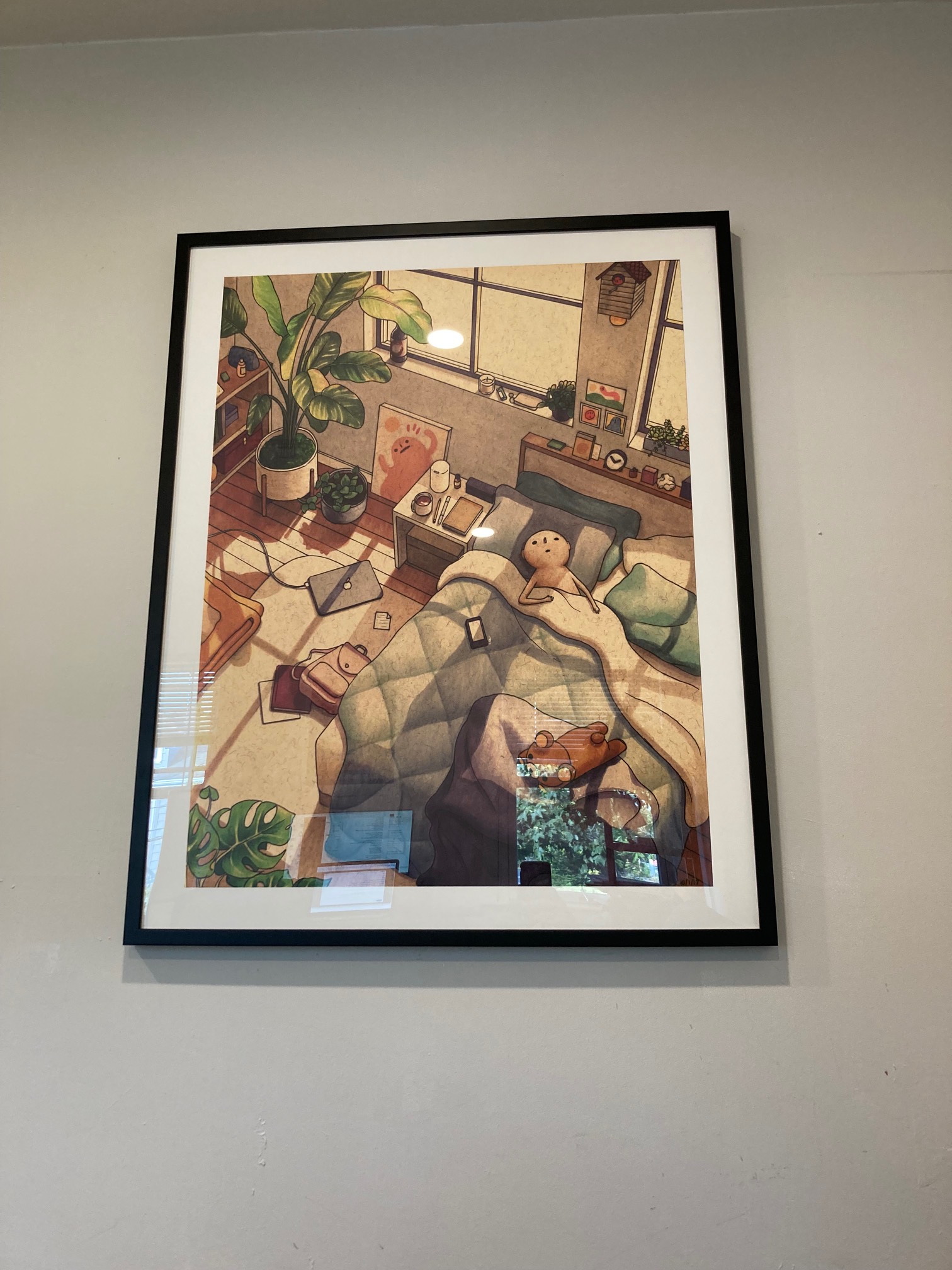 I was just lying on the futon feeling like the guy in this drawing when I realized I was doing that!