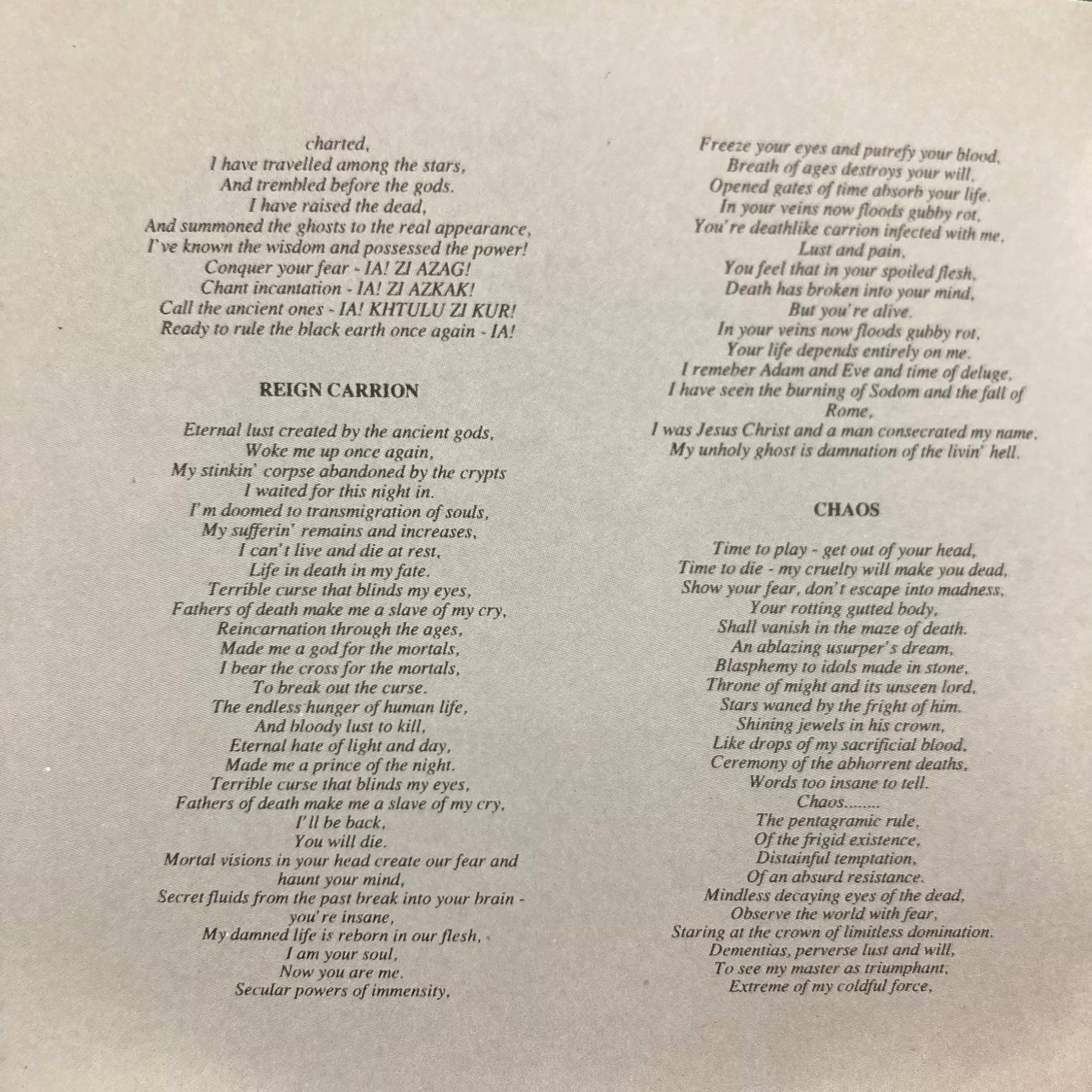 CD lyrics page