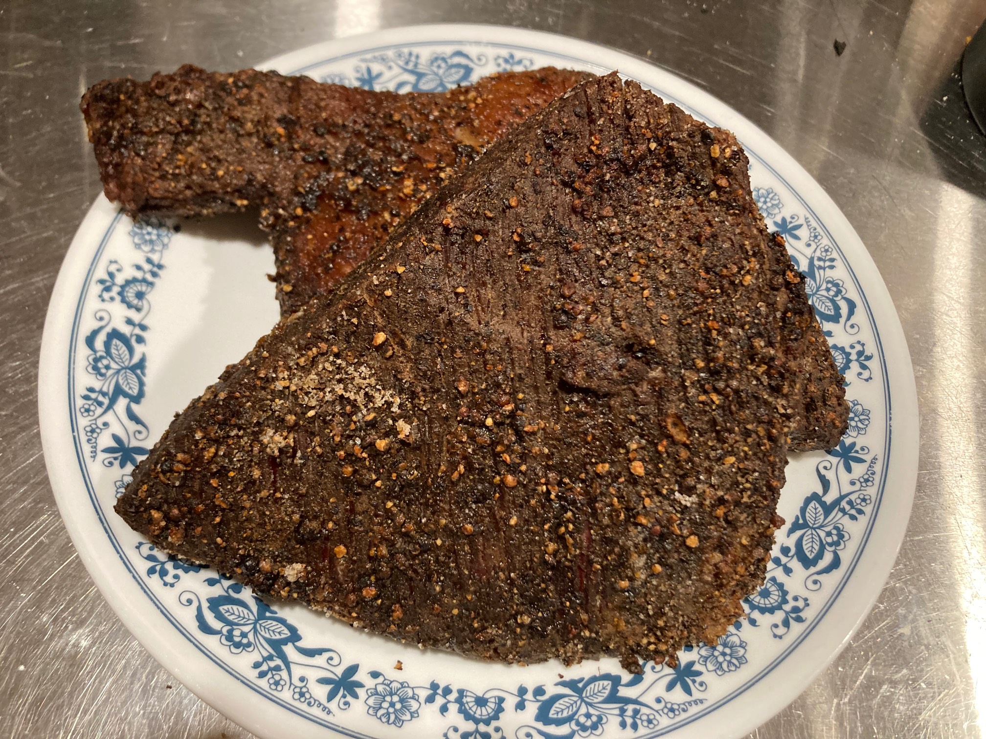 Smoked beef brisket on a plate