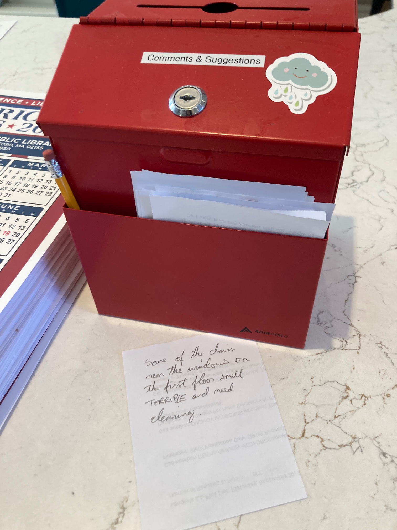 “Some of the chairs on the first floor smell TERRIBLE and need cleaning.”