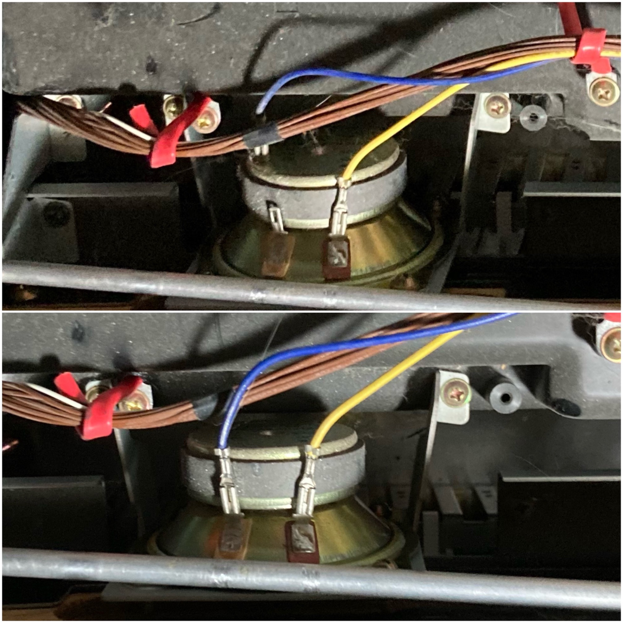 Shocking. The piano had an easy fix. The ground wire was disconnected from the speaker. I thought I’