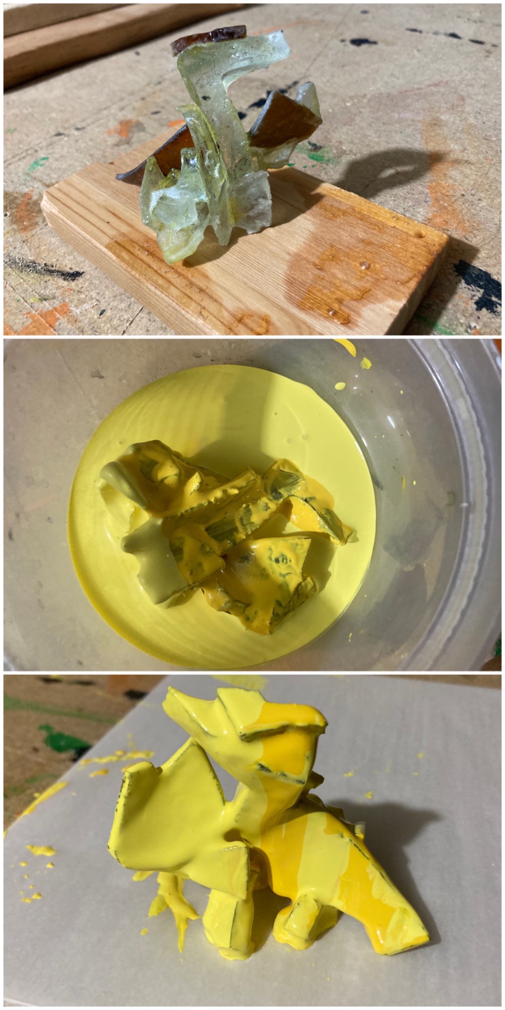 Trying out painting via dipping. Hooray for this AC Moore close out sale paints!