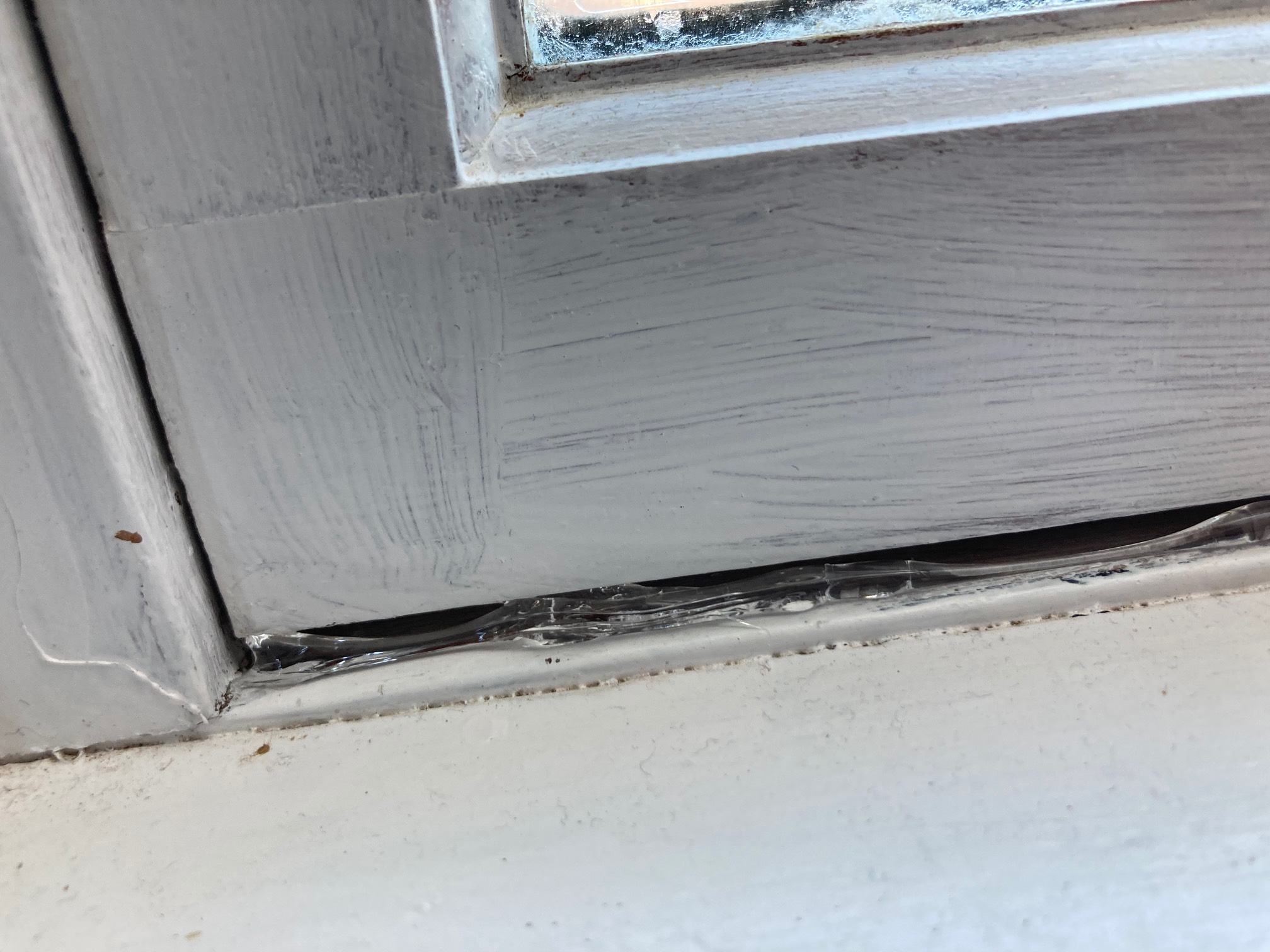 Trying out “Seal ‘n’ Peel” caulk instead of sealing the windows with the heat-shrink plastic. It’s h